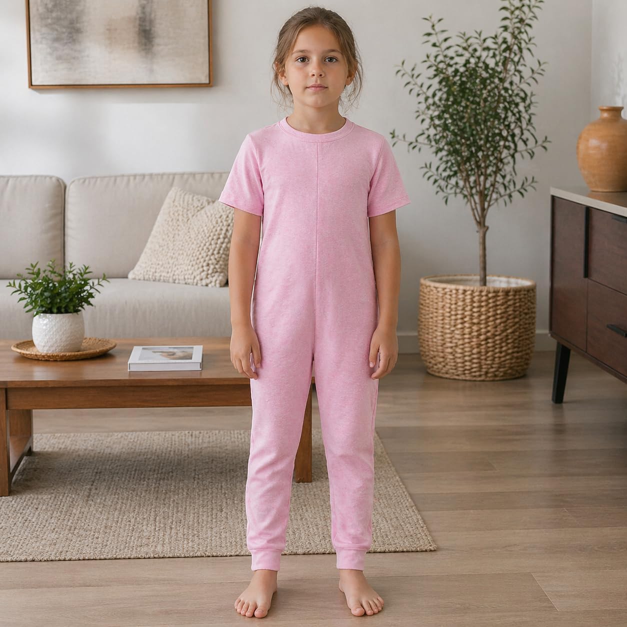Kaycey Short Sleeve Long Leg Jumpsuit, Zip Back, Adaptive Clothing for People with Special Needs, Cotton