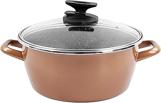 Magefesa miedziany zapiekanka ze szklaną pokrywką, stal, miedź