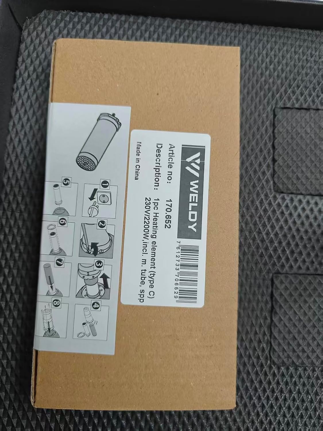 2200W Weldy Replacement Heating Element for EX2 EX3 Plastic Welder – 230V with Mica Tube Ceramic Core, Part No. 170.652