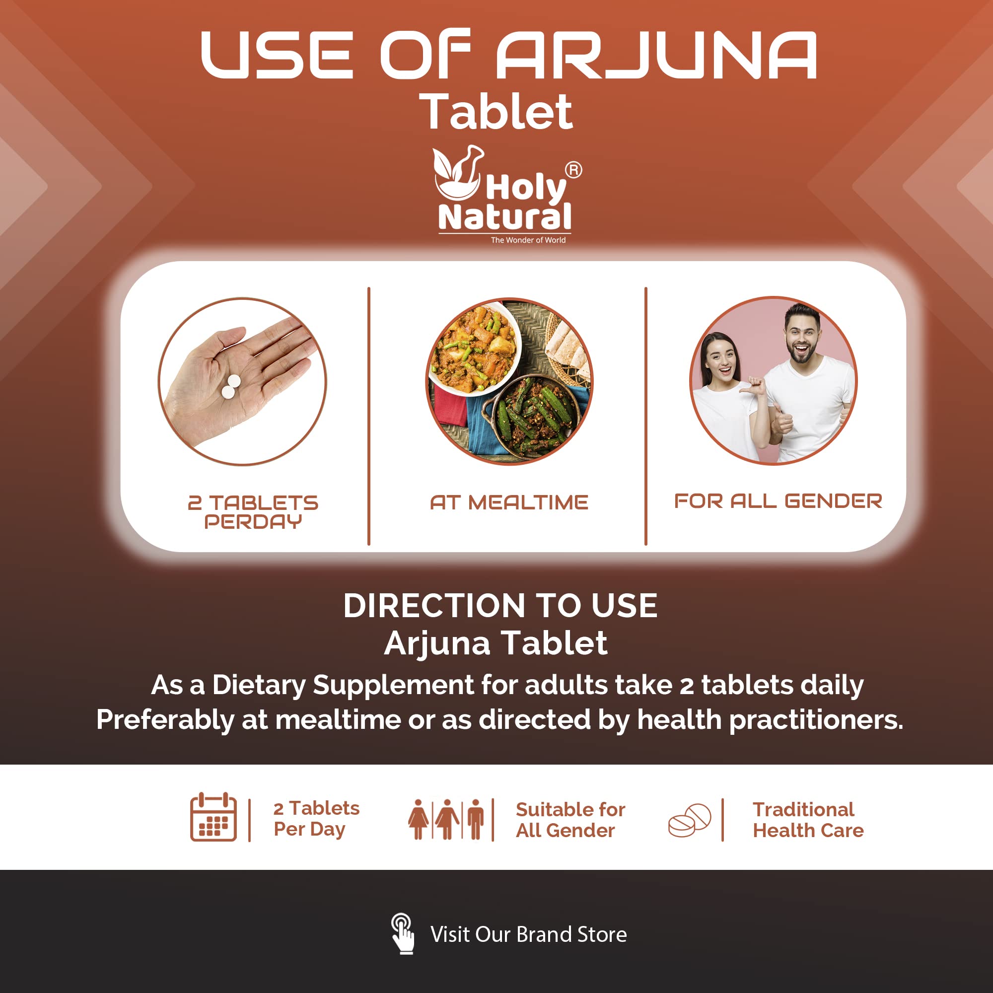 Holy Natural Arjuna Tablet – 120 tablet (500 mg/tab), Pure and Natural – Dietary Supplement - Image 5 thumbnail
