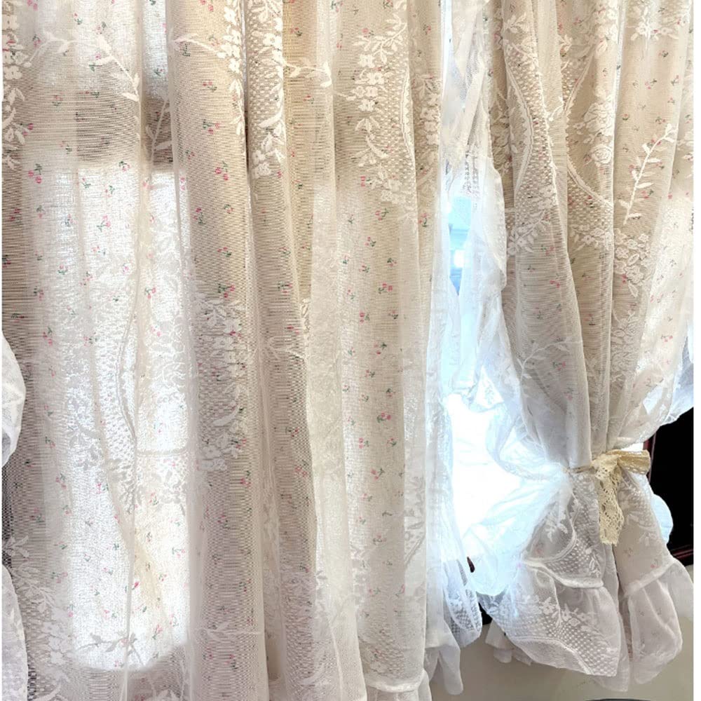 Tende Finestre Voile Tende Trasparenti Tende in Pizzo Tendine Finestra Nordeuropeo Tende di Livello per Camera da Letto/Soggiorno/Porta, 2 Pezzi (Size : WxH/210x200CM)