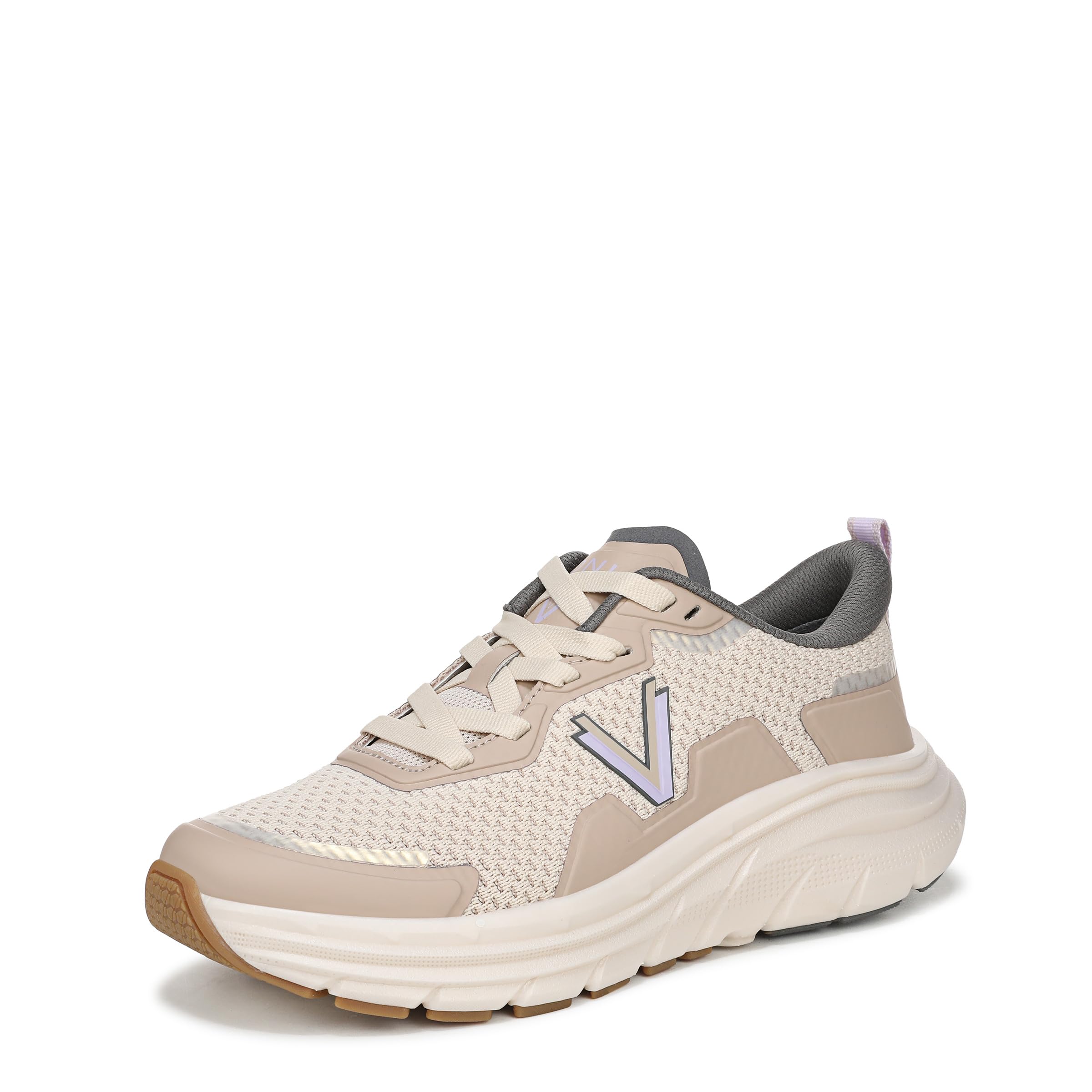 Vionic Womens Walk Max II Lace-Up Trainers, Wide Fit, Parchment Beige, UK 6.5