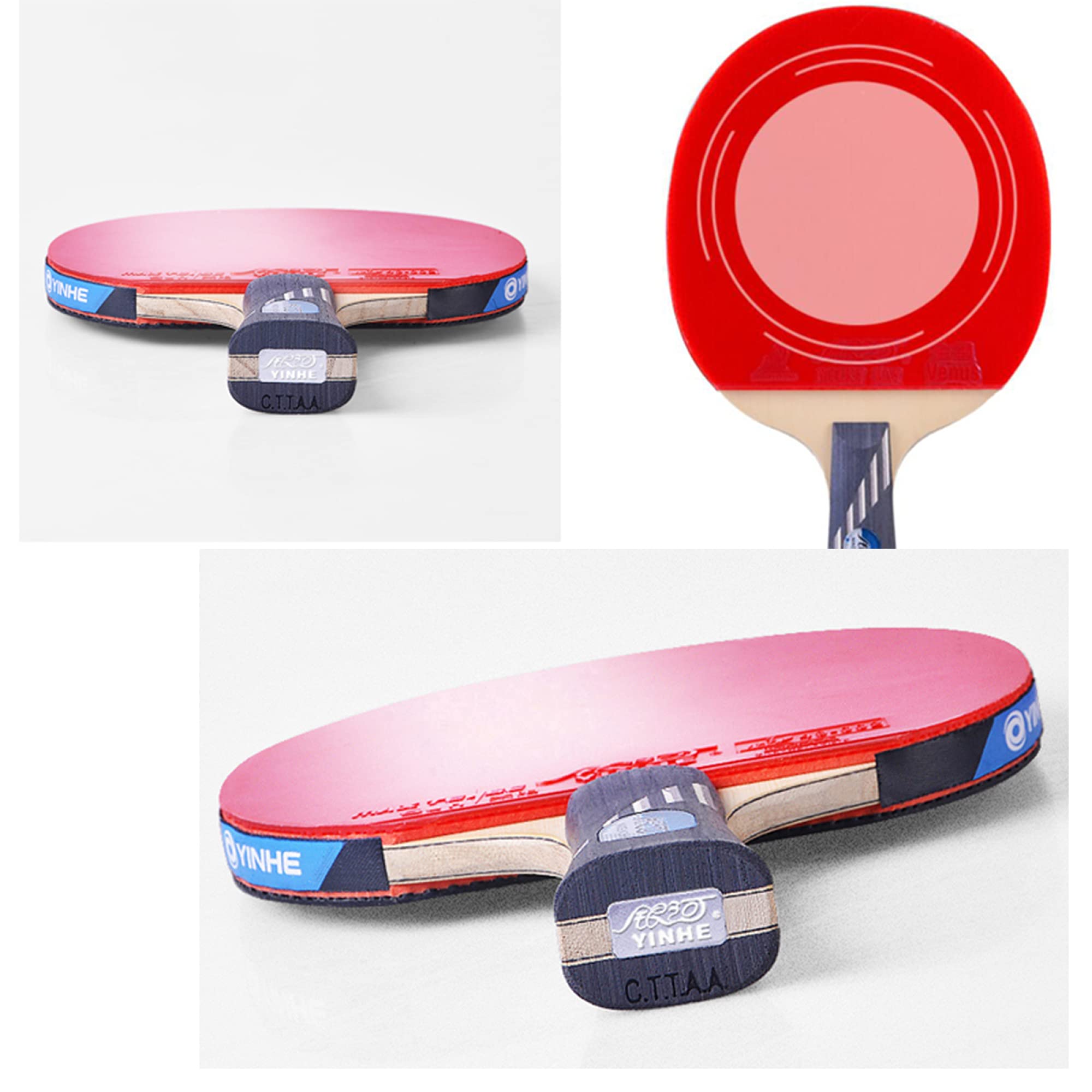 rakieta do tenisa stołowego, profesjonalna rakieta do ping-ponga z torbą rakietową, 5 drewno 2 Carbon, 10-Star Offensive Paddle do tenisa stołowego/kostka/długa stal