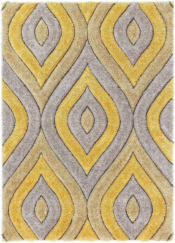 Image of FIASCO Polyester Shaggy Bedside Runner, Soft Indoor Modern Shaggy, Soft Rugs for- Living Room, Dinning Room, Office, Bedroom & Hallway Carpet Rugs Size 6X9 Yellow Eyes