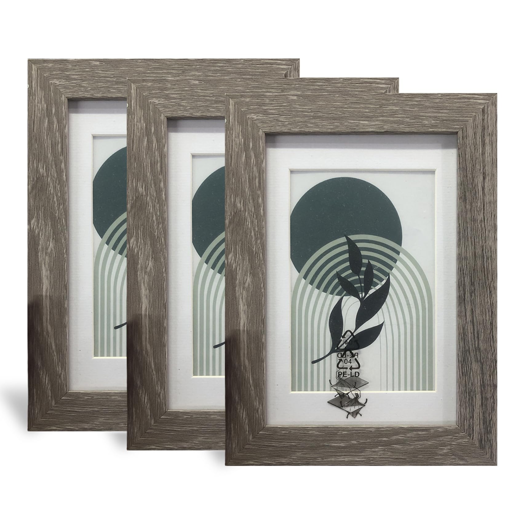 Cadres photo de salon rustiques en bois Gcroet gris 8x10