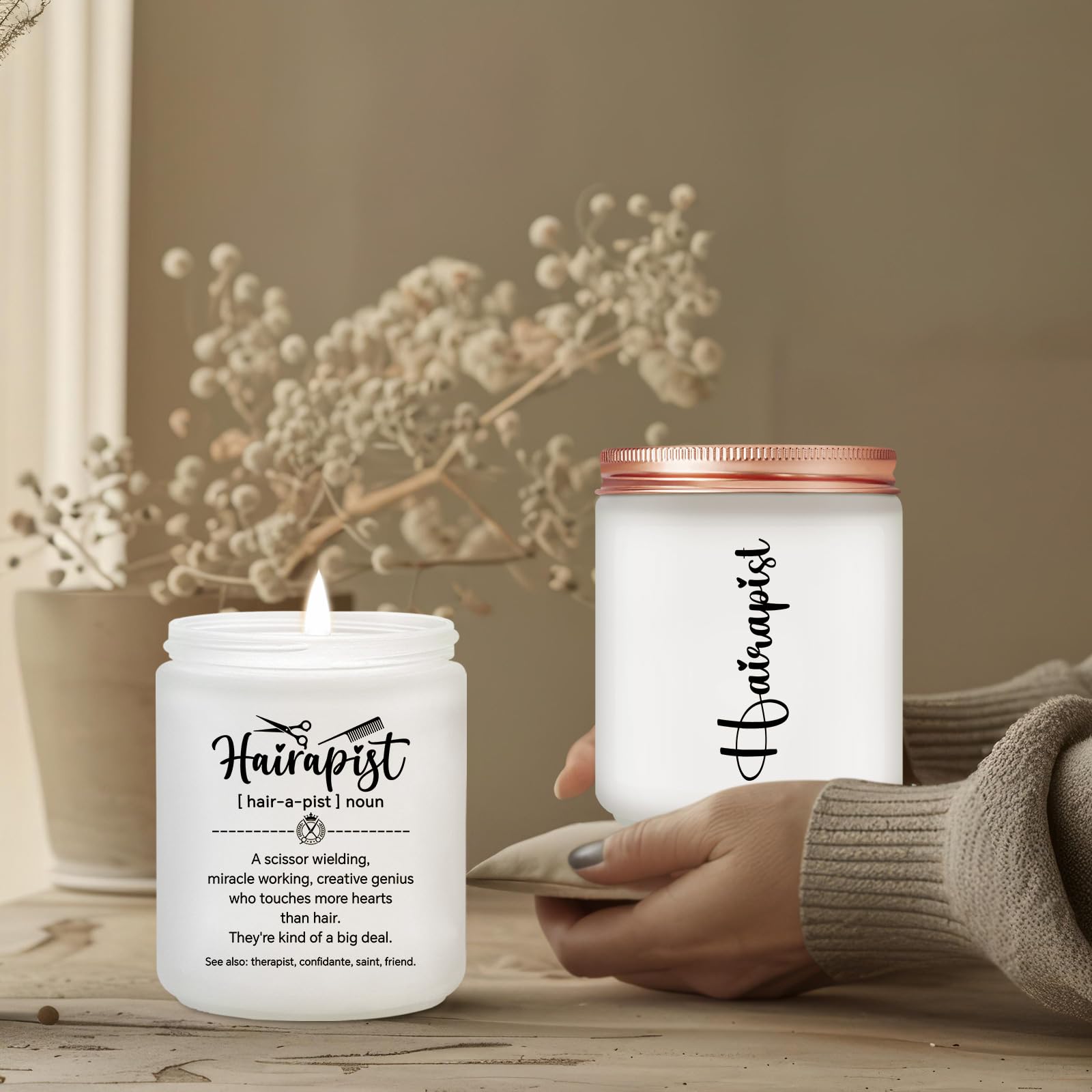 Hair Stylist Gifts for Women Men - Female Hairdresser Gifts Idea, Birthday Christmas Gift for Hairapist Barber Salon Owner Cosmetology Student Graduation Present - Lavender Scented Candle