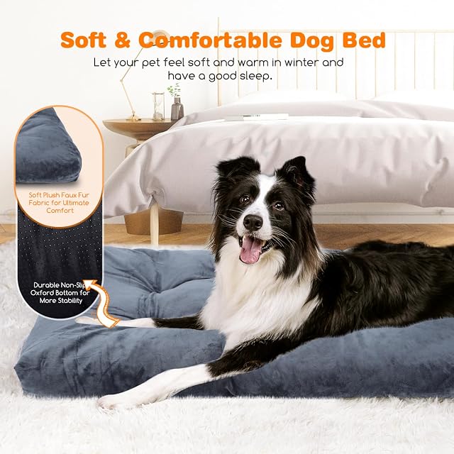 Foto 4 de 7 de Nobleza Cojín para perros grandes, cama para perros, lavable, cama para perros de felpa, suave y mullida