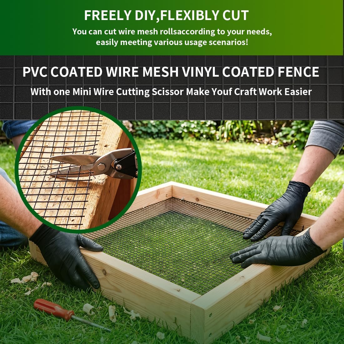 Black Hardware Cloth,PVC Coated Wire Mesh 1/4 Inch 12inx20f