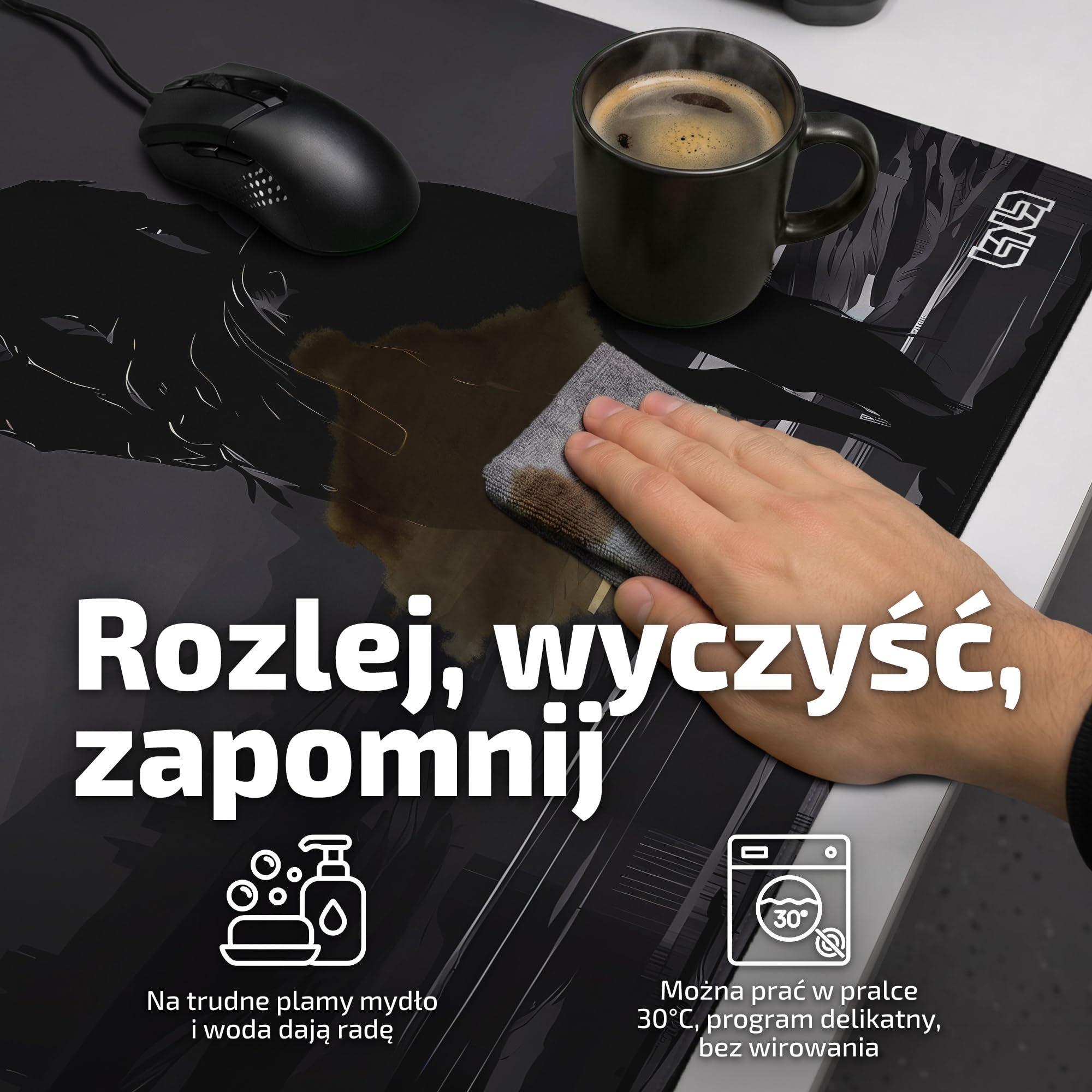 Tilt Podkładka na Biurko 100x50 cm | Antypoślizgowa Duża Podkładka pod Mysz oraz do Akcesoriów Komputerowych i Biurowych | Wodoodporna Mata na Biurko XXL (On the Way to the Castle)