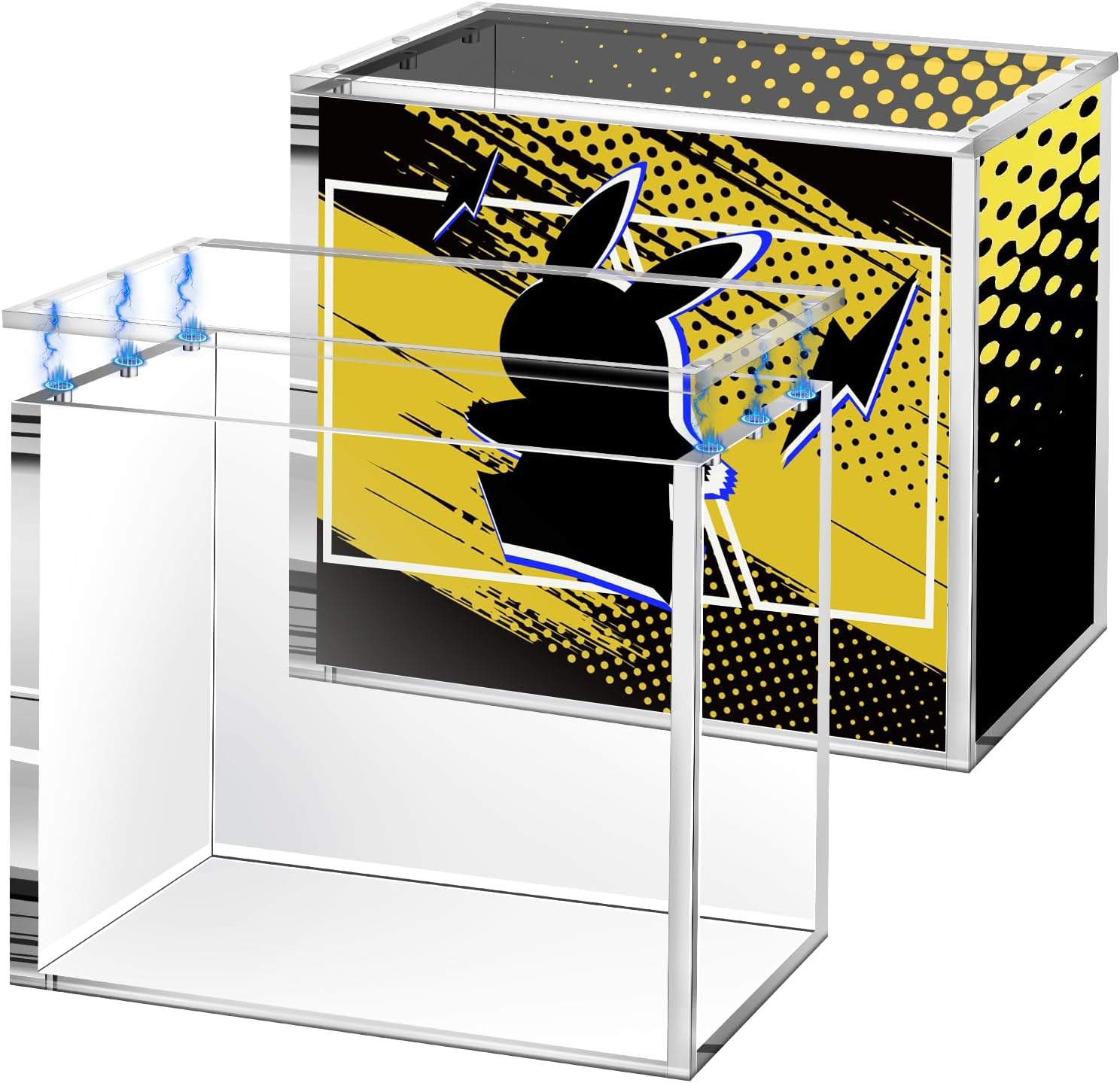 2 Pack ETB Protector Case Acrylic, 8mm + 5mm Thick Clear Magnetic Display Case, Easy Top Loading Design for Elite Trainer Box Storage & Collection Display