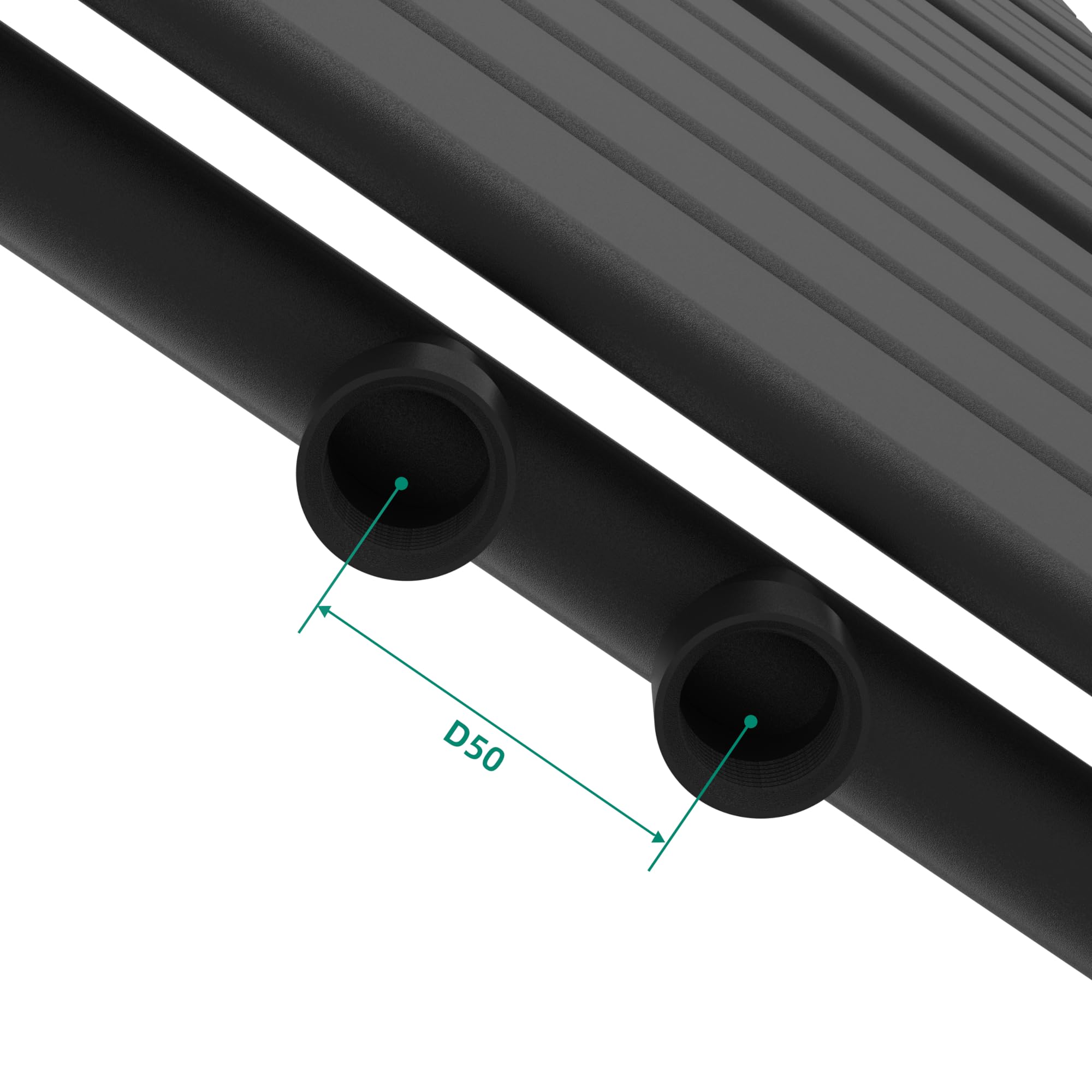 [neu.haus] Scalda Asciugamani da Parete Radiatore Scaldasalviette per Bagno Termoarredo ad Acqua Calda 160 x 50 cm Attacco Basso Centrale - Nero