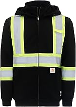 BOCOMAL FR Hoodies High Visibility 14oz Fleece Heavyweight Hi-vis Jackets Flame Resistant Reflective Hooded Sweatshirts