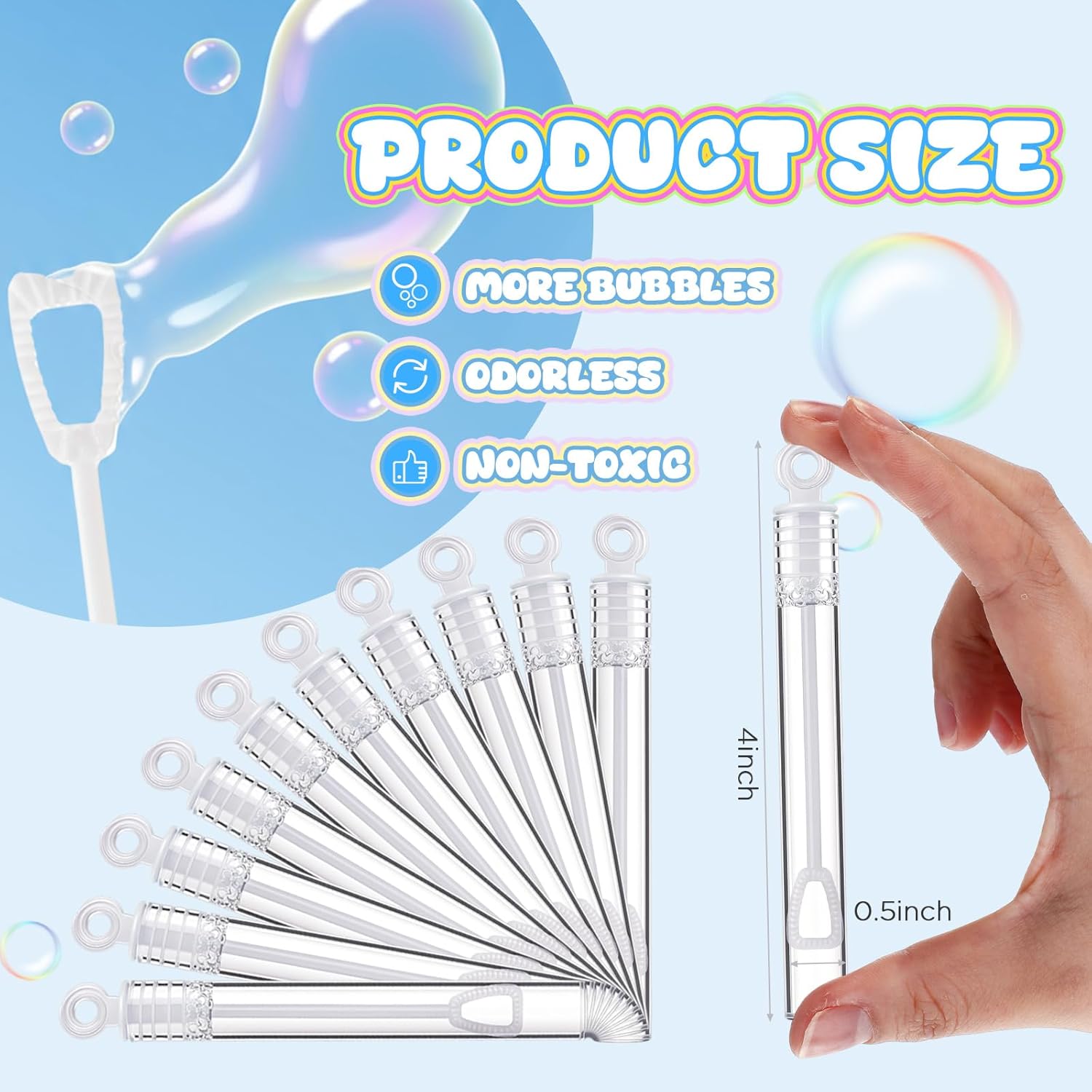 Shappy 24 Pcs Mini Bubble Wands Bulk for Kids Party Favors Small Bubble for Birthday Gifts Goodie Bag Stuffers Wedding Outdoor Summer Toys Toddlers Boys Girls (White)