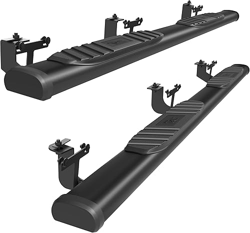 TAC - Estribos laterales de flecha compatibles con Jeep Wrangler JK 2007-2018 de 4 puertas, SUV de 5 pulgadas, textura de aluminio, rieles negros,