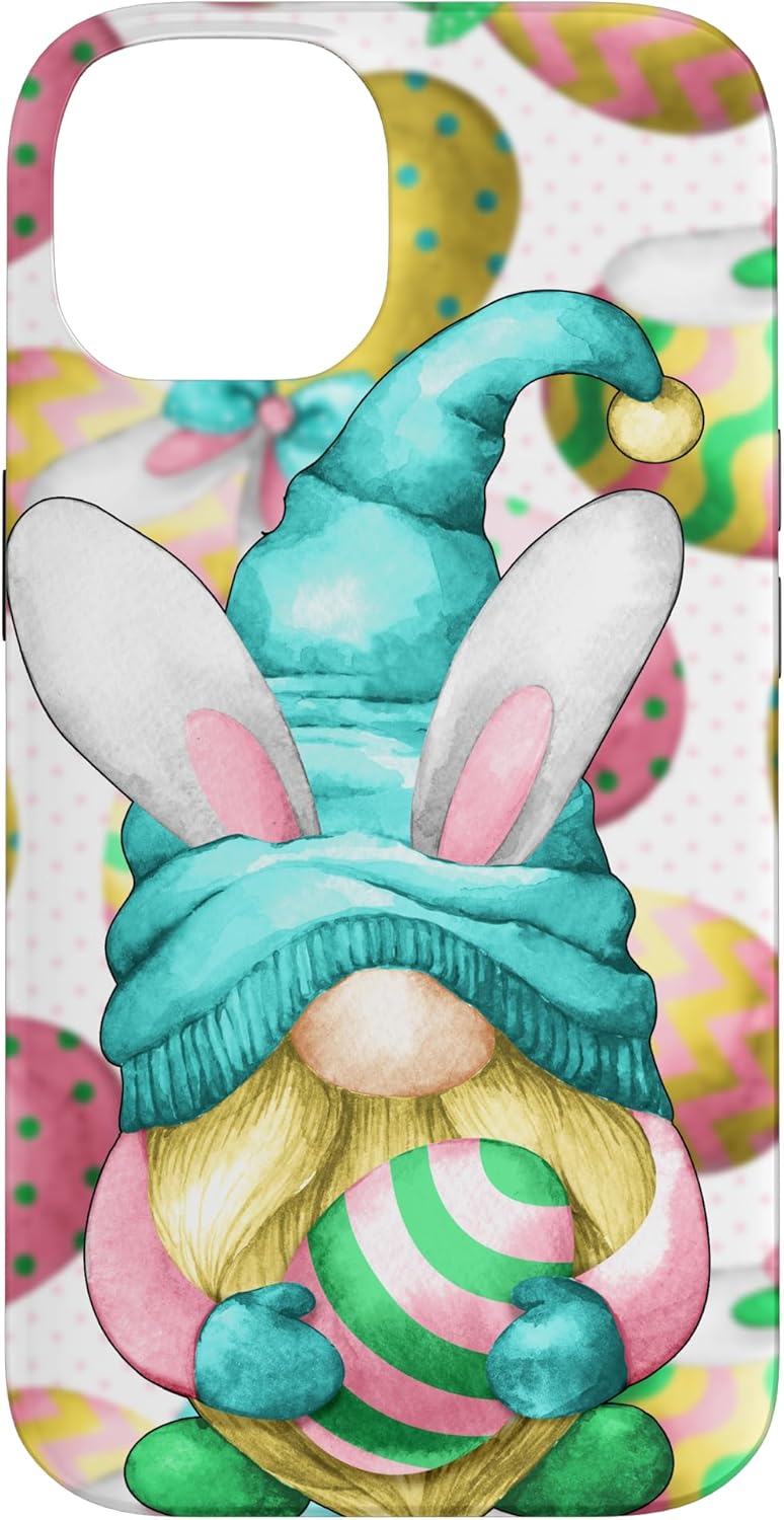 Cute Easter Egg Pattern And Bunny Ears For Girls Funny Gnome Case for iPhone 11