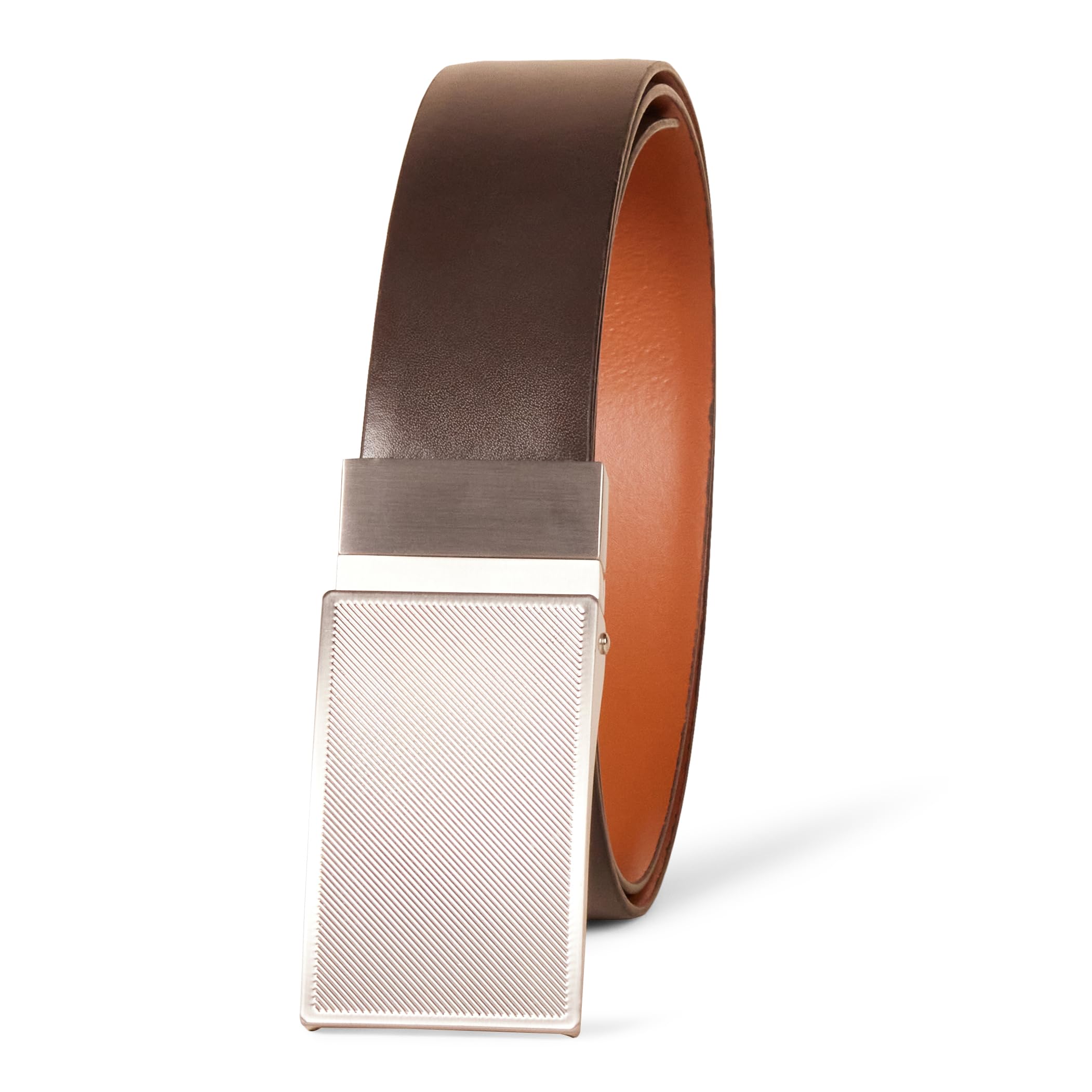 Amazon Essentials Men's Leather Reversible Plaque Dress Belt