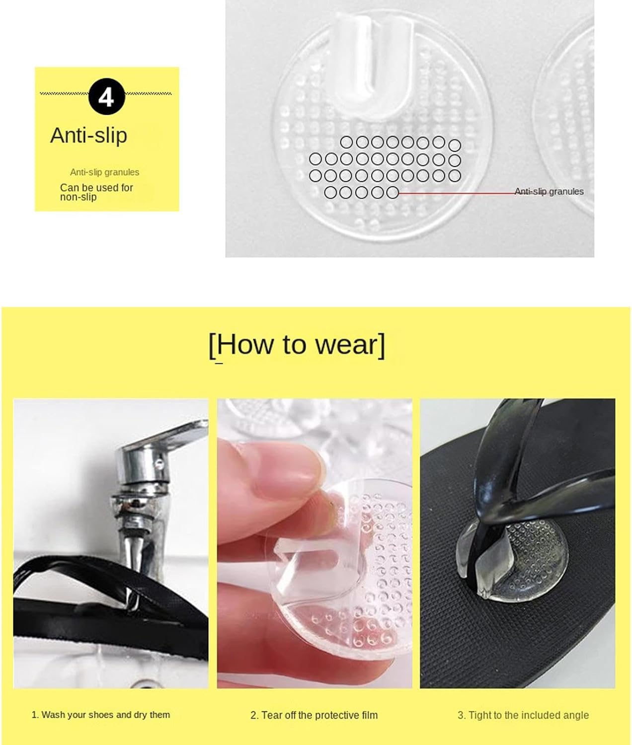 Thong Sandal Toe Protectors – Silicone Non Slip Clear, Compact, Reusable Cushion Men Women, , Home Beach Vacation Shopping | Men Women, Home Beach Vacation Shopping Walking Versatile