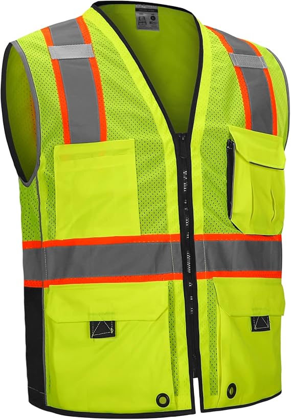 SKSAFETY High Visibility Vest for Men, Reflective Safety