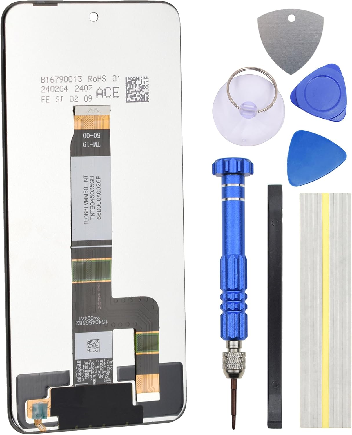 Black Full Screen Display Replacement for Xiaomi Redmi 13 Redmi 12 Redmi 12 5G with Dismantling Tool and Adhesive