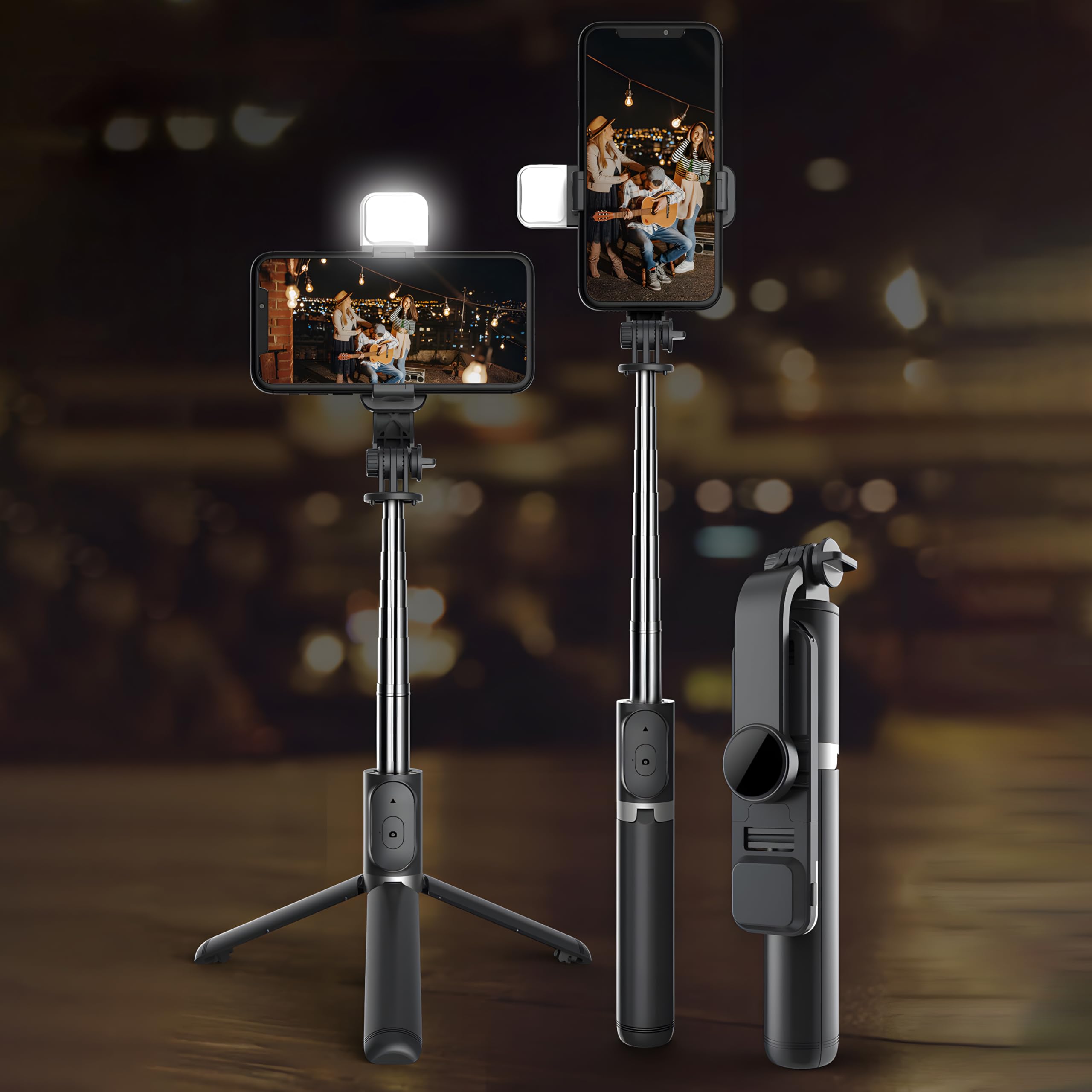 Retoo Selfie Stick Bluetooth Statyw Wysuwany Do 104 cm Telefon komórkowy Obrotowy 360° Stojak Bezprzewodowy Pilot Zdalnego Sterowania Smartfony