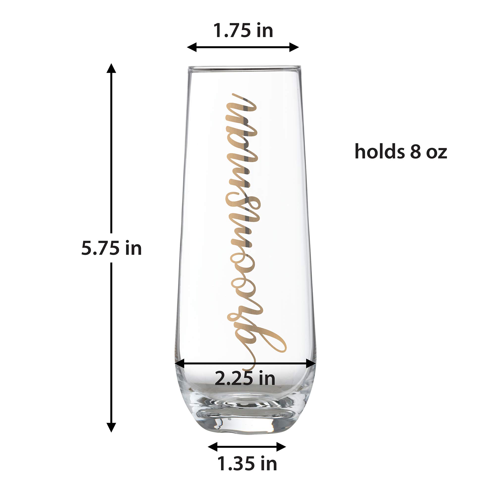 Lillian Rose Gold Sektglas ohne Stiel Groomsman (Trauzeuge) 5.75" H gold