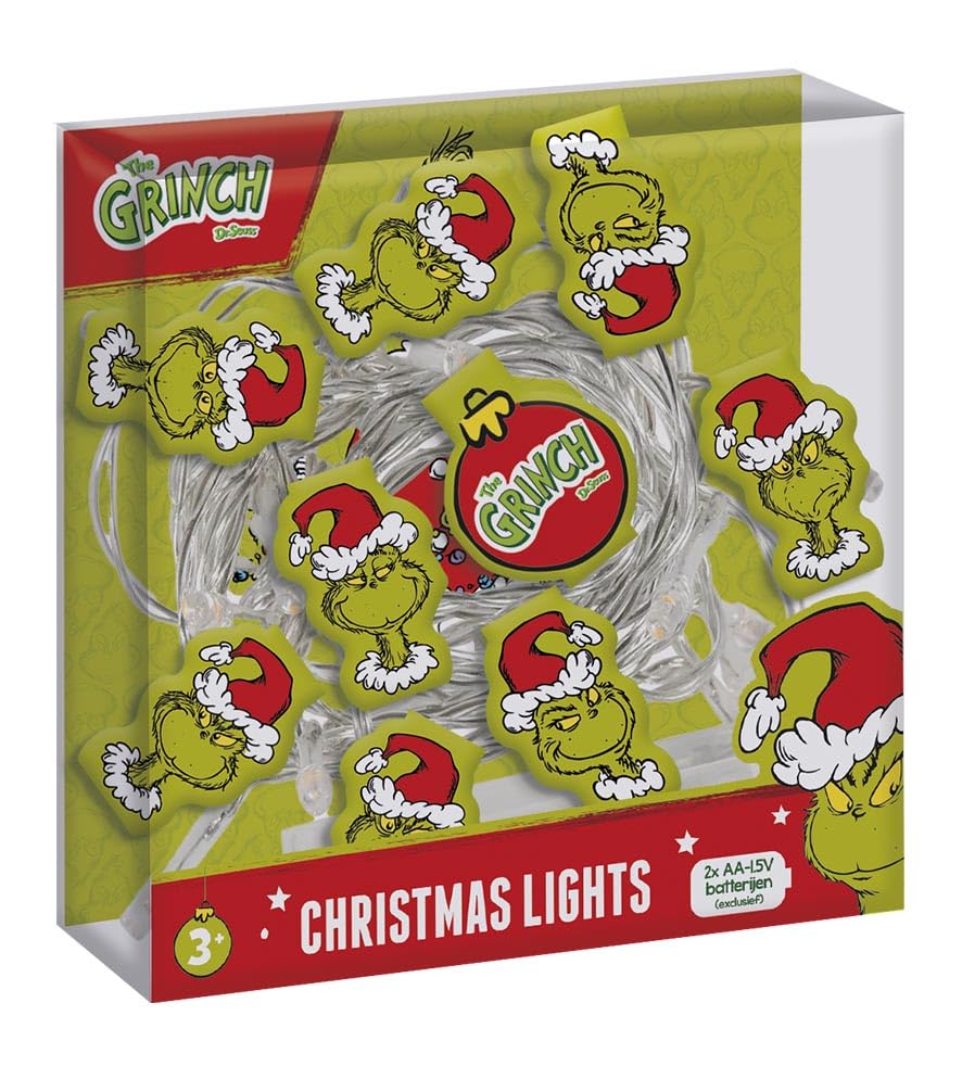 Grinch Lichterkette | LED Weihnachtsdeko mit Grinch-Motiven |...