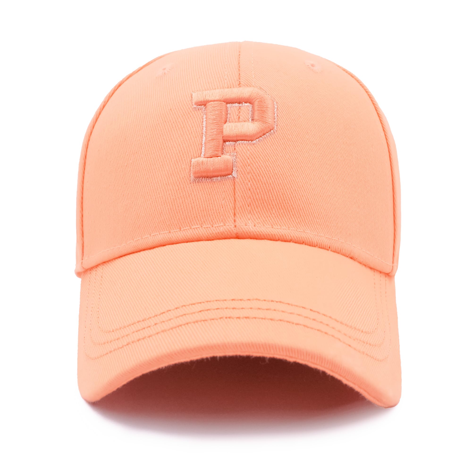 VRITRAZ A Unisex C Letter Baseball Cap Comfortable Adjustable Sports Caps | Caps for Men & Women, Kids, Boy, Girl (Orange) Pack of 1 2