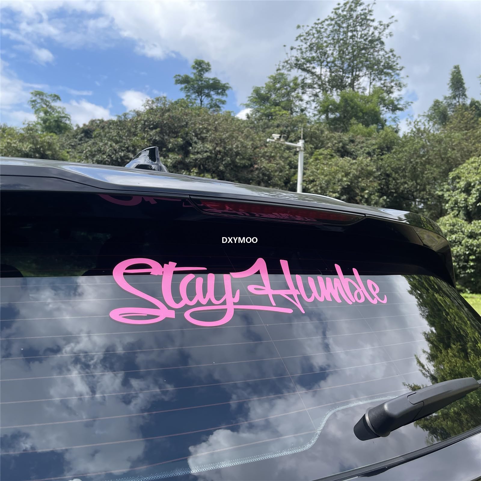 Car Stickers for Stay Humble Auto Front Rear Windshield Window Decal Vans Truck Window Tail Decoration (Pink, 500x125mm)