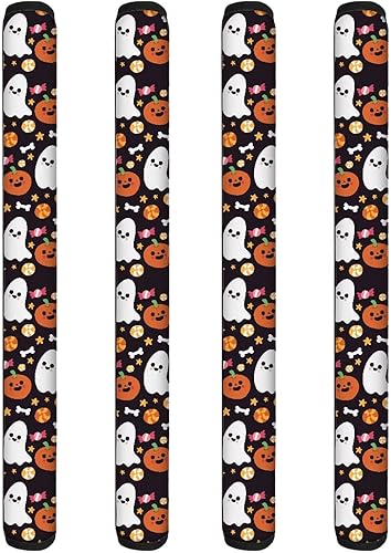 Vista 25 de 4 fundas para manija de puerta de refrigerador con flores marrones, lavables, antideslizantes, para nevera, horno, mantener alejadas las huellas