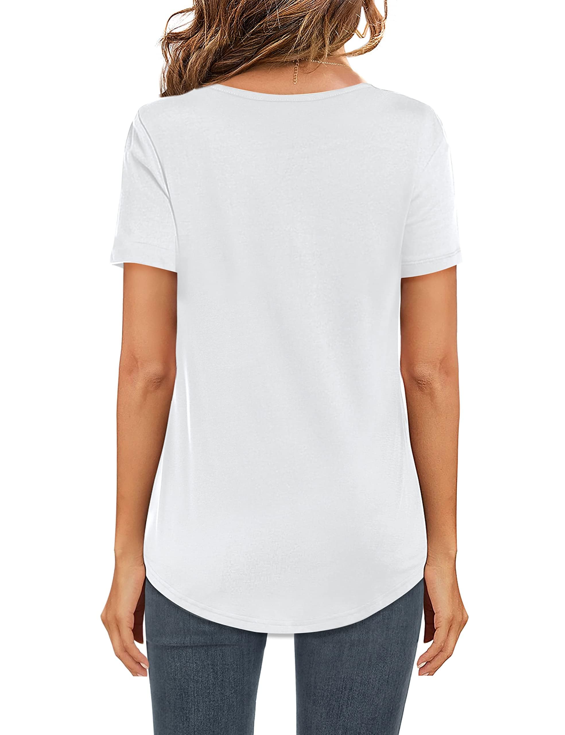 AirMood Maglietta estiva da donna, scollo a V, casual, a maniche corte, tunica