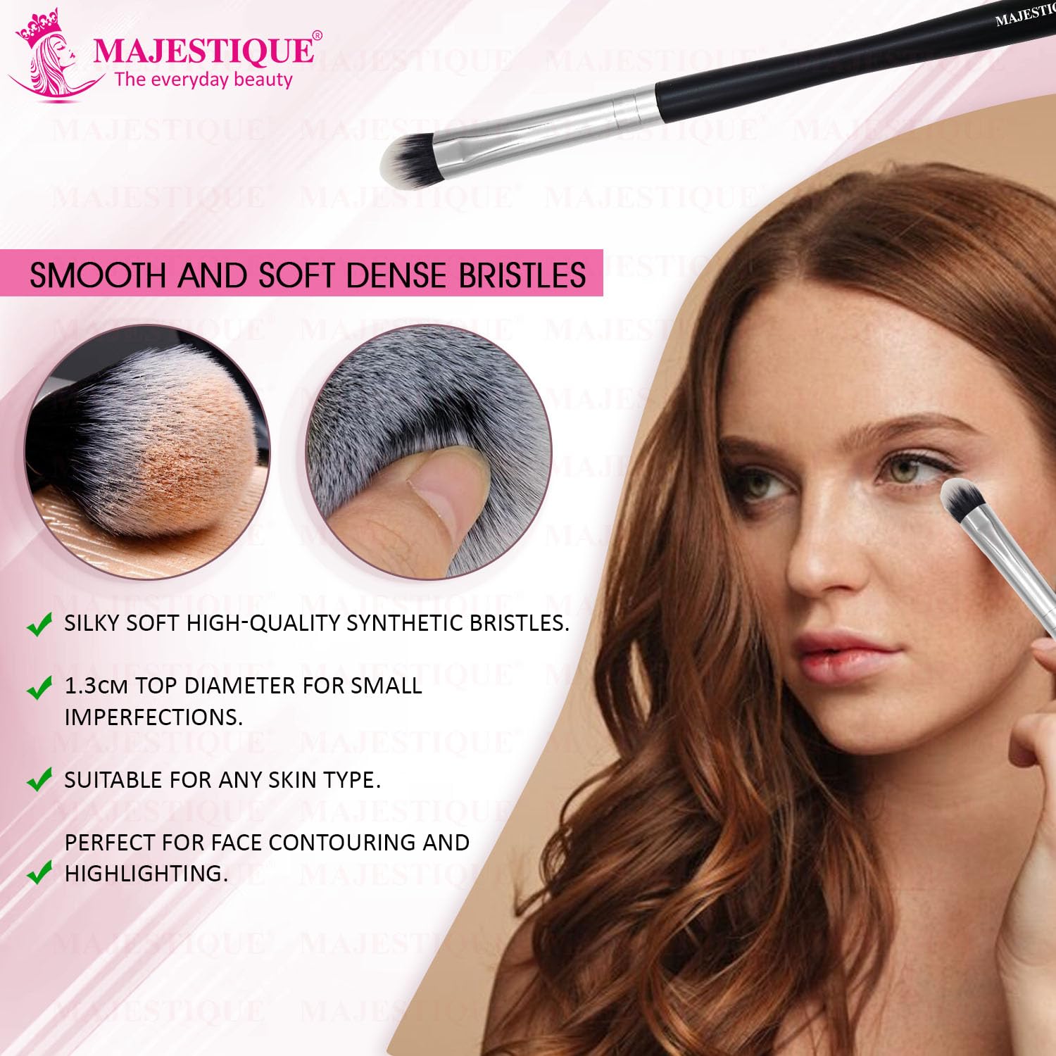 Concealer Makeup Brush By Majestique Professional Cosmetic Make Up Brush for Blending Liquid Cream Full Coverage High Light Brightening - FC35 3