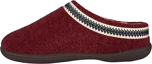 Clarks Pantuflas tipo zueco de fieltro de lana para mujer JMH1319T - Cálidas y acogedoras con forro de piel sintética afelpada - Pantuflas de casa
