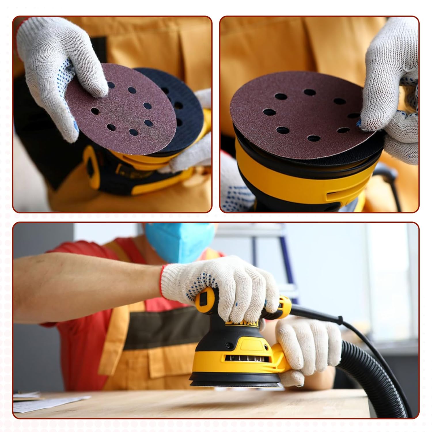 70 PCS 5 Inch Sanding Discs, 40 80 120 180 240 320 400 600 800 Grit Hook and Loop Sandpaper for Random Orbital Sander thumbnail