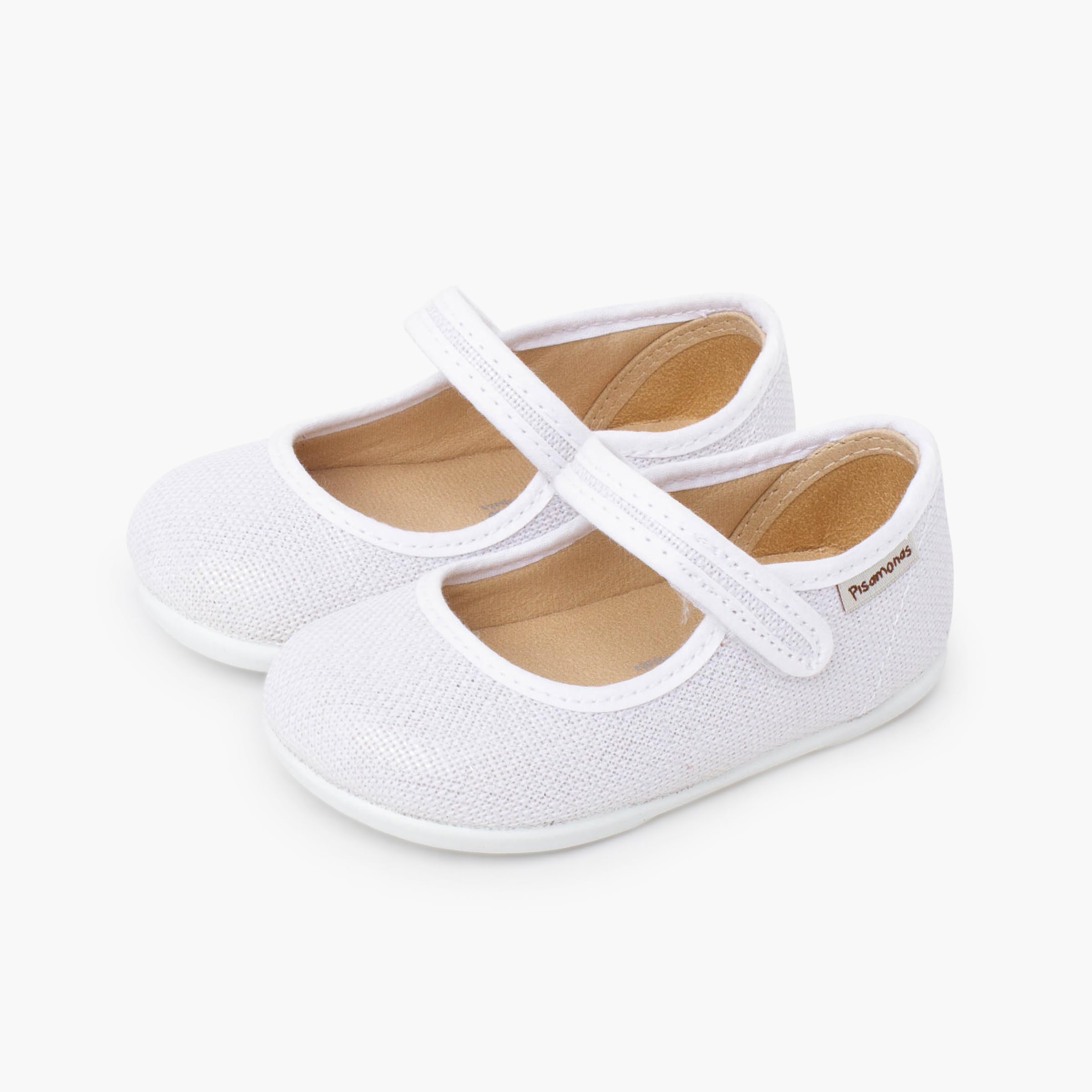 Pisamonas Ballerine con Cinturino Barefoot Lino Brillante A Strappo