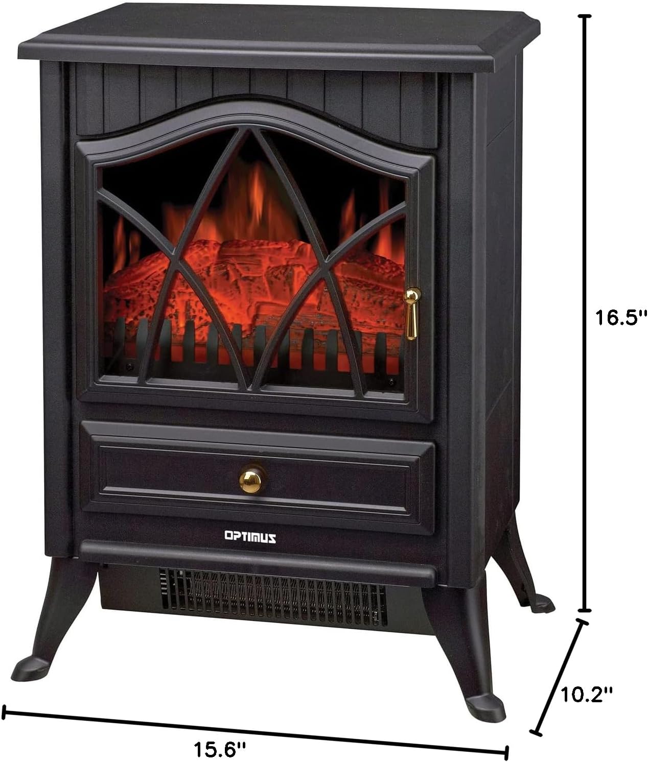 Dimensions of Optimus Electric Flame Effect Fireplace Heater
