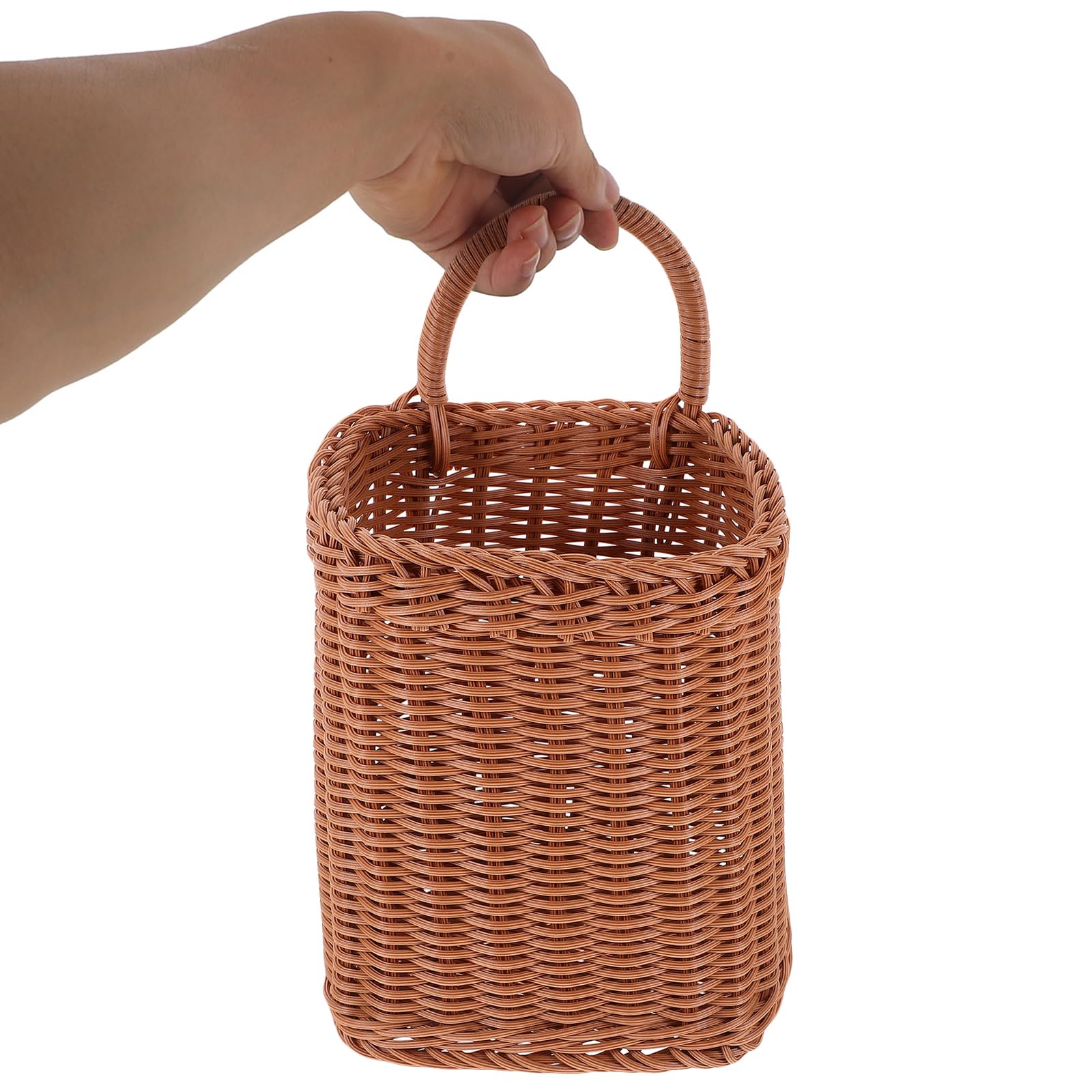 OSALADI Cesta Tejida Para Colgar En La Pared Cesta De Almacenamiento Hecha A Mano Cesta De Mimbre Florero De Granja Organizador De Montaje En Pared De Cocina Soporte Para Utensilios De