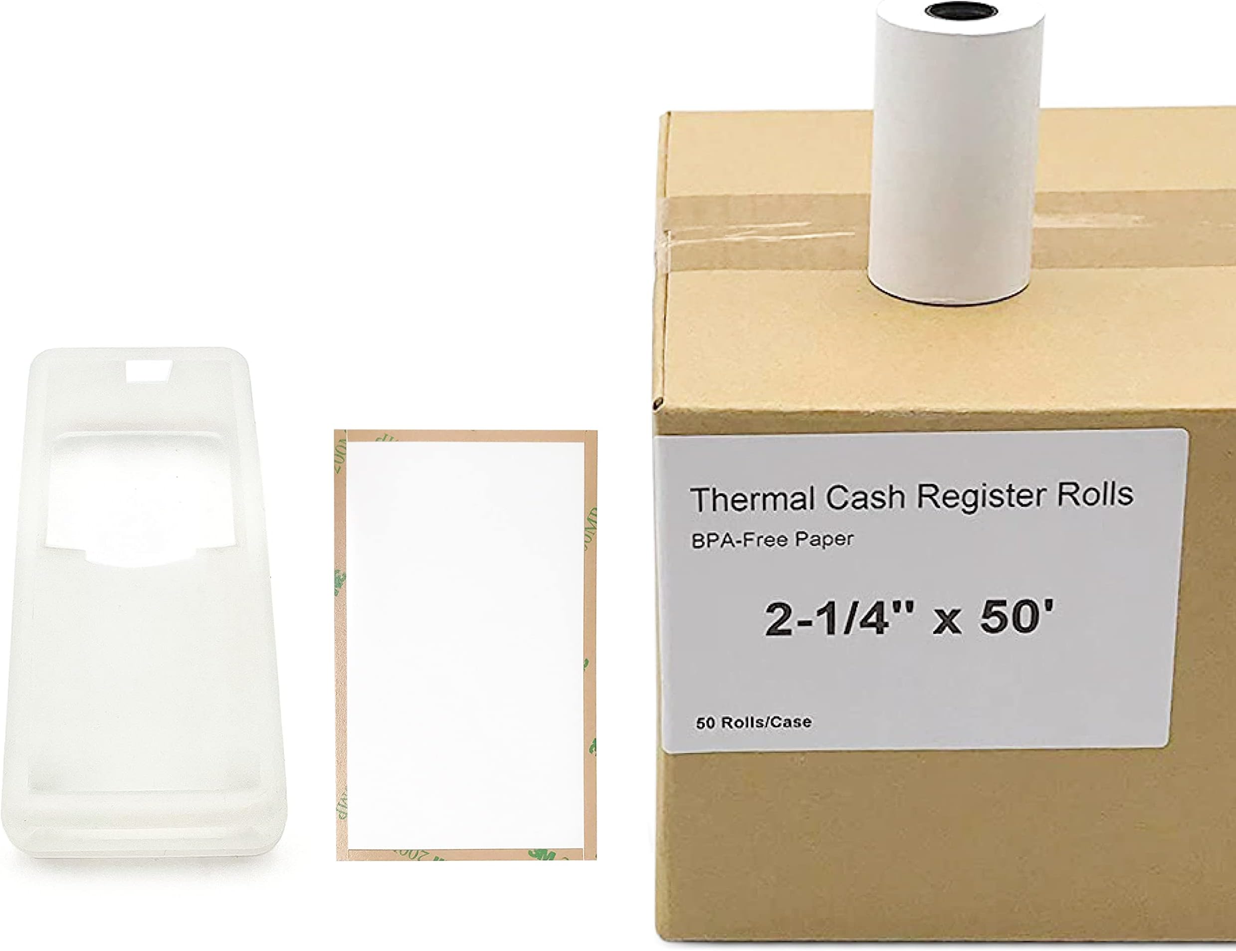 Discount Credit Card Supply Clover Flex Silicone Sleeve, Screen Protector and Case of 2 1/4" x 50" Paper Rolls Bundle