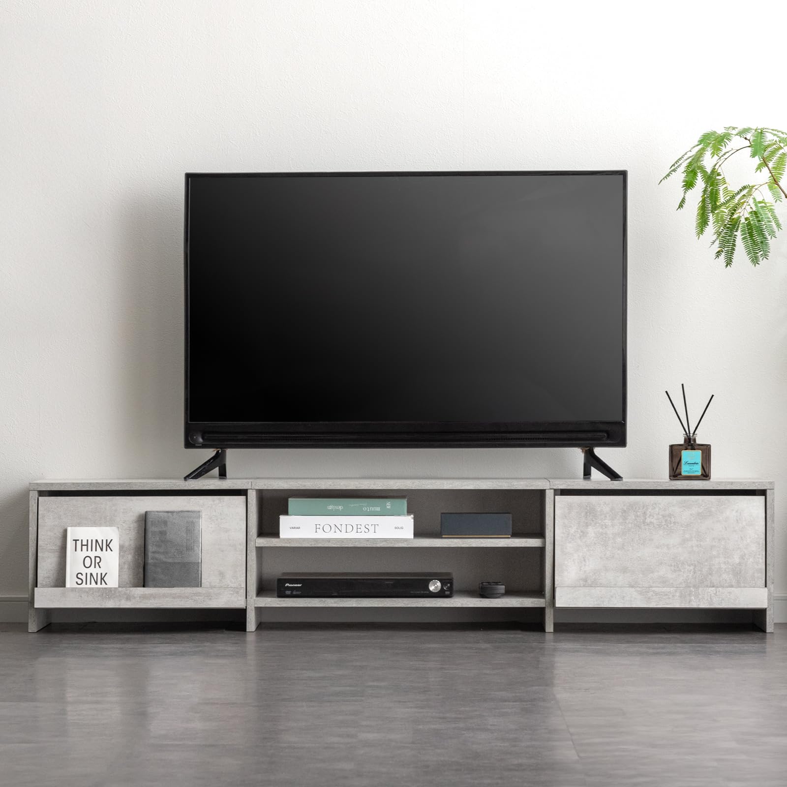 Amazon｜タンスのゲン テレビ台 幅180cm 50型対応【本や写真を飾れる