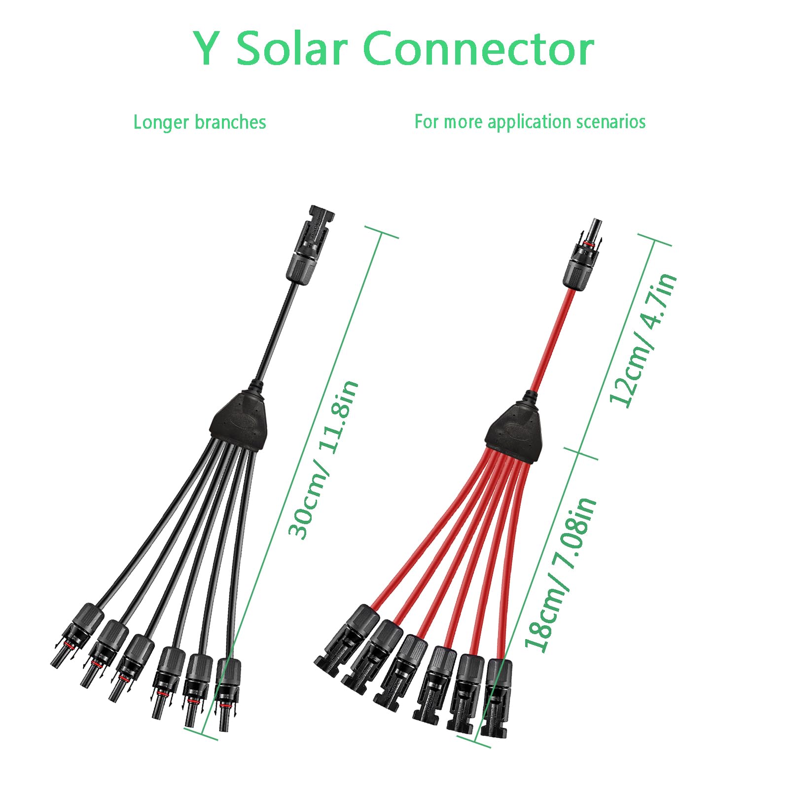 Câble solaire WOODGUILIN Répartiteur Y,1à6câble Y panneau solaire 6 mm² Câble solaire connecteur Y Câble photovoltaïque connecteur Y,1Y6 connecteur 1 paire pour panneau solaire.(Y solaire 1-6)