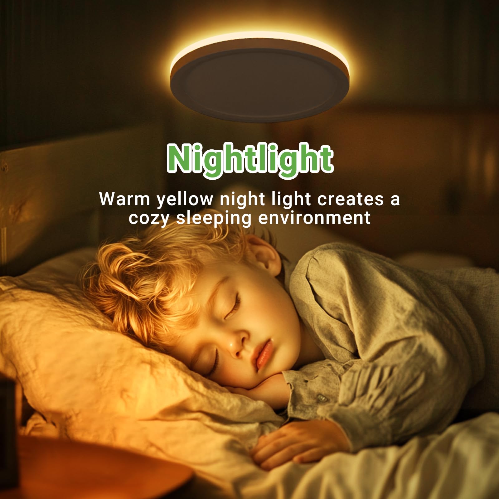zemty LED Bathroom Light 24W 2400LM, 5 Color Temperatures Flush Ceiling Light Modern - Image 3