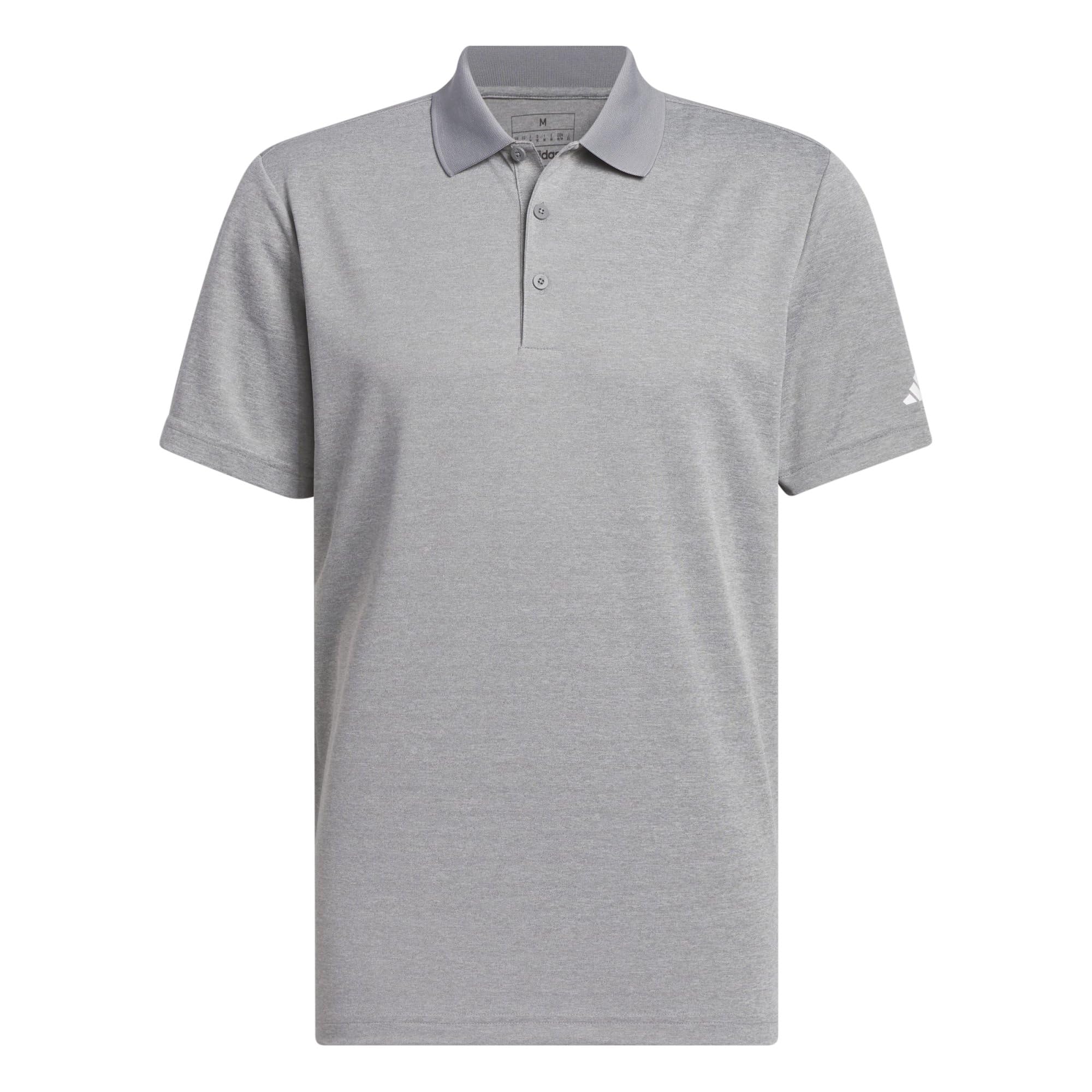 adidas Men's Mens CORE Performance Heather Polo Shirt, Grey Three Mel, L