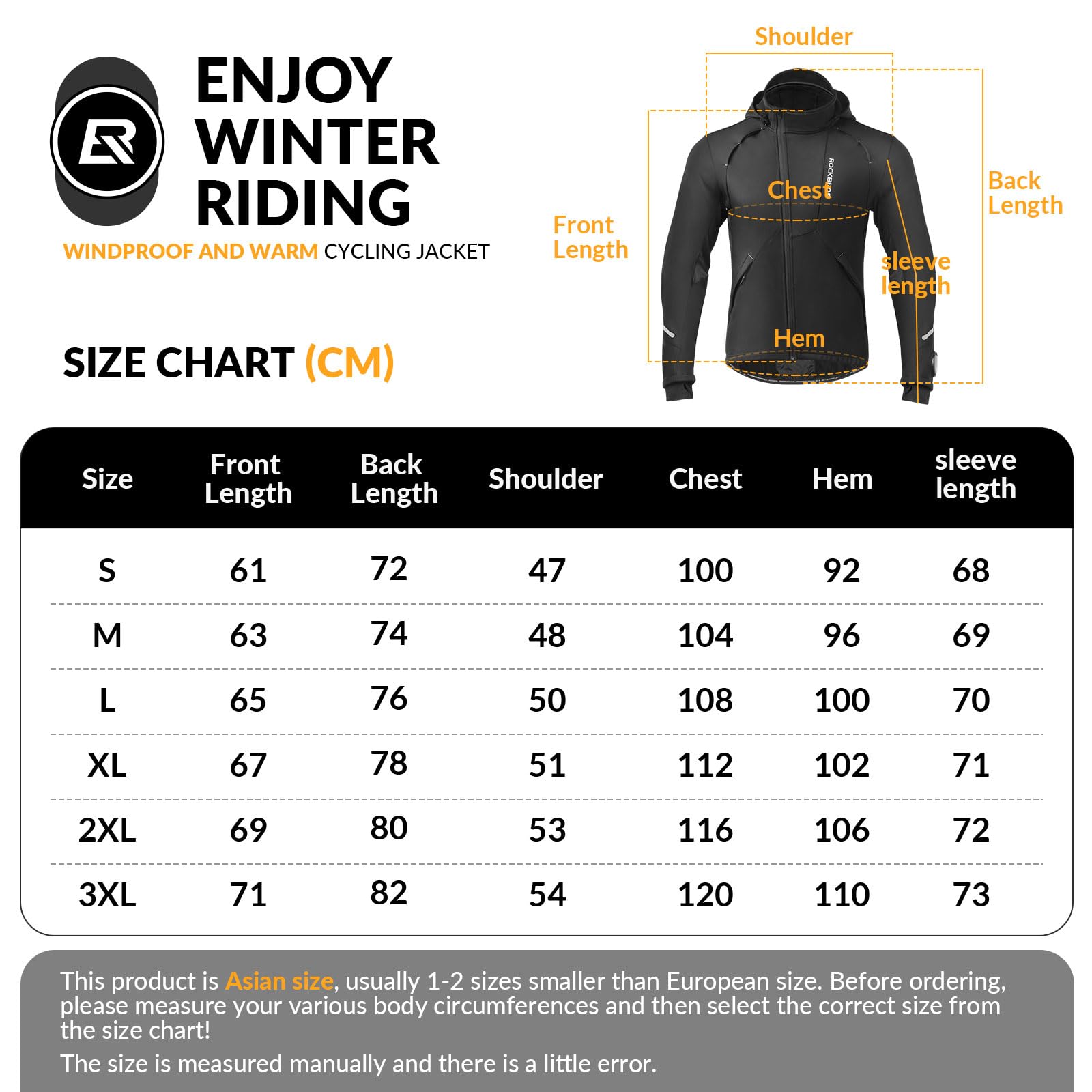 ROCKBROS Chaqueta Ciclismo Invierno a Prueba de Viento Polar Térmico para Hombre Chaqueta Bicicleta Transpirable Ropa para Deportes al Aire Libre