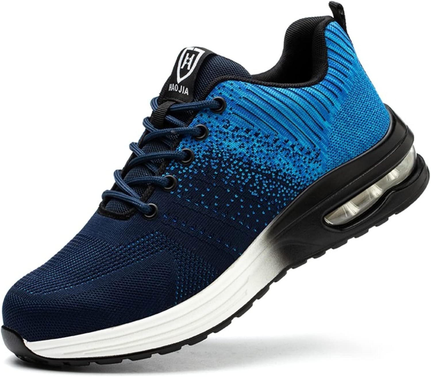 Micoklinlin Steel Toe Shoes for Men Lightweight Air Cushion Sneakers Non-Slip Breathable Safety Shoes for Work