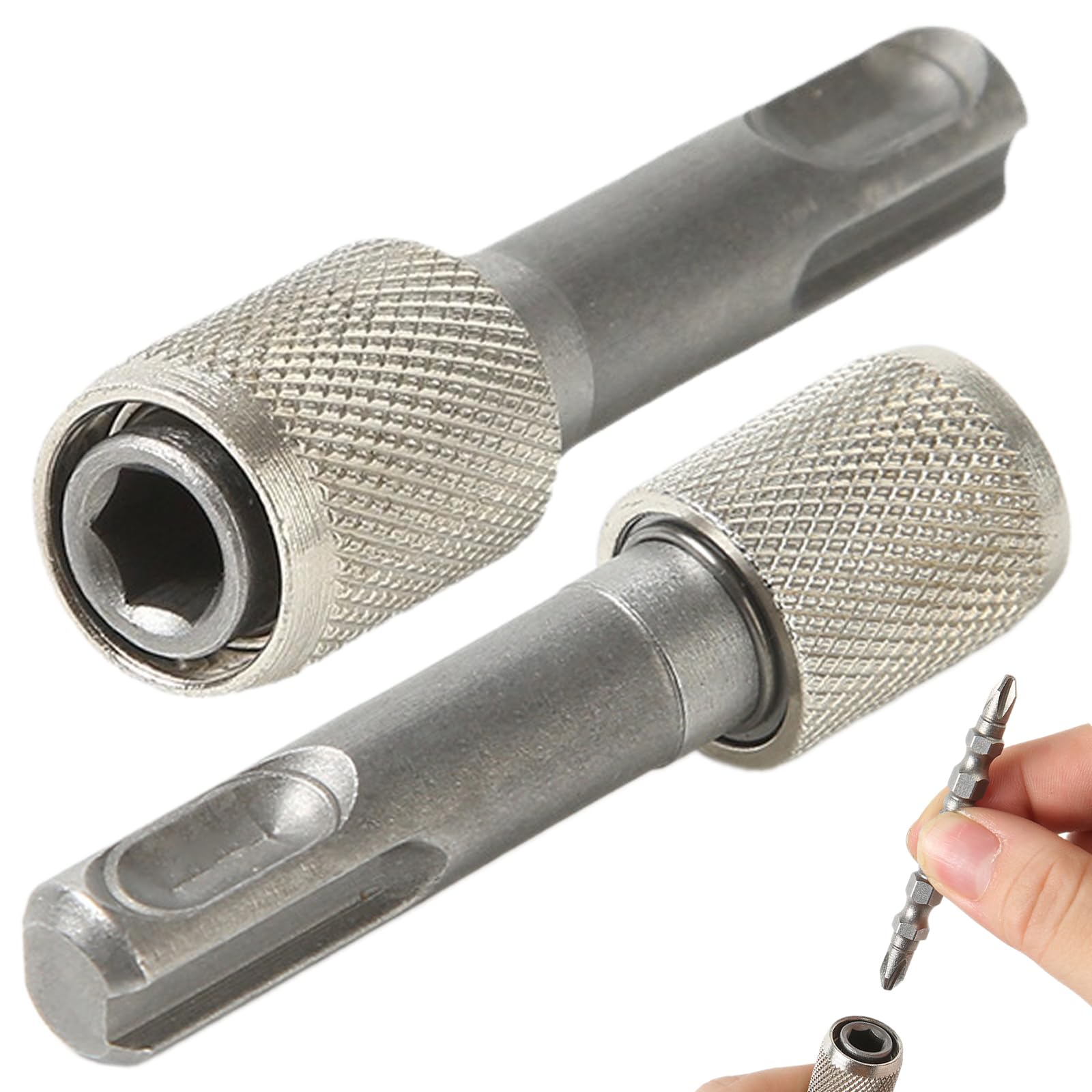 2 Pcs SDS Bit Adapter Hex Socket Drill Holder Converter SDS Socket Adaptor Set Bit Holder Adapter for Hammer Drills