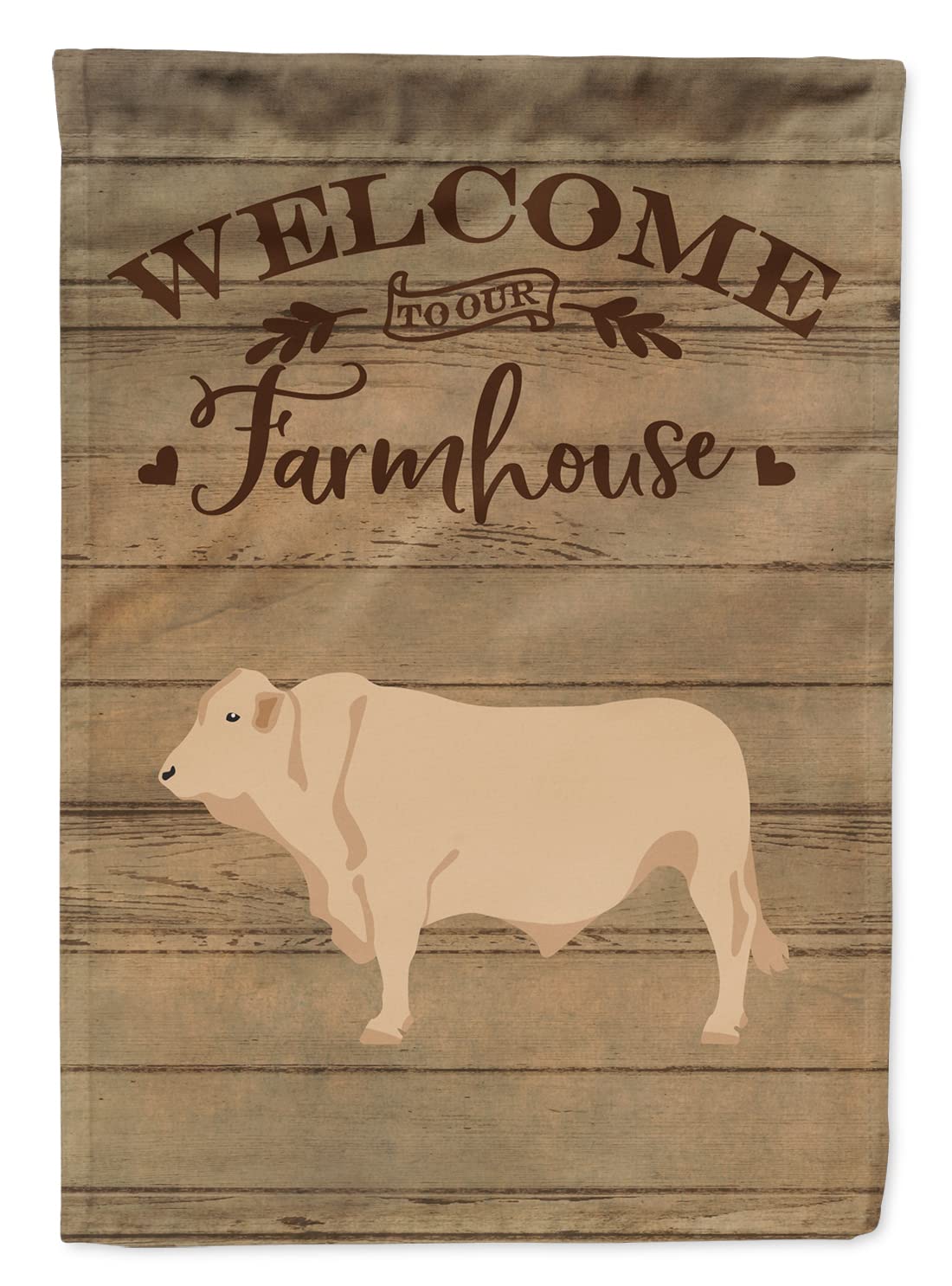 Drapeau Charolais Cow Welcome décoratif grand format en toile pour mât de jardin extérieur