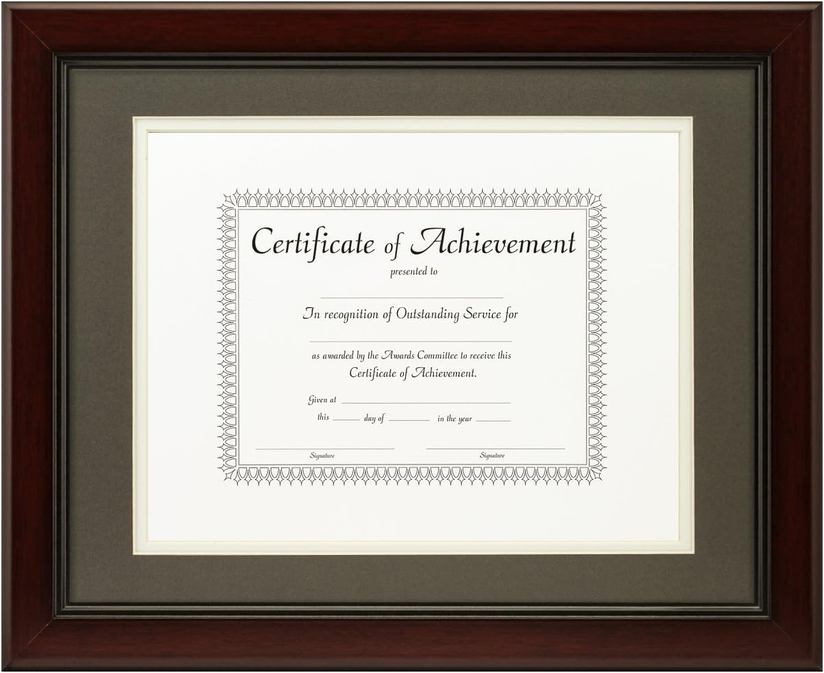 Craig Frames 11x14-Inch Mahogany Document Frame, Double Mat with Single 8.5x11-Inch Opening