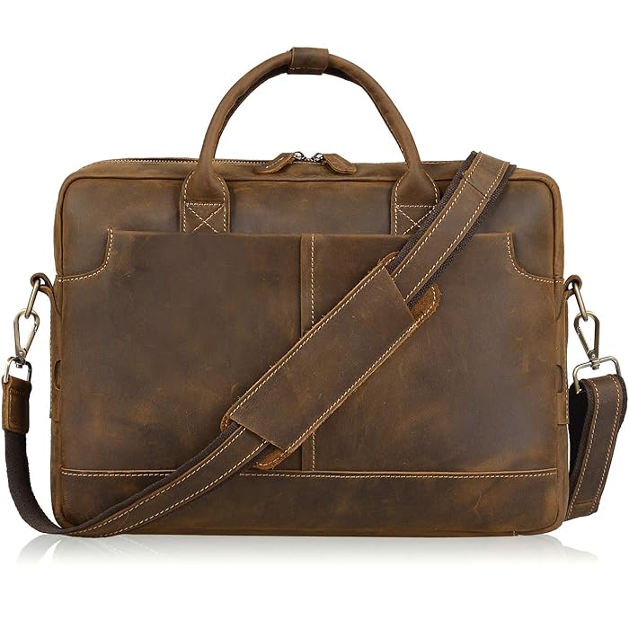 Buy Jack&Chris Brown Genuine Leather Briefcase Bag Mens Messenger Bag