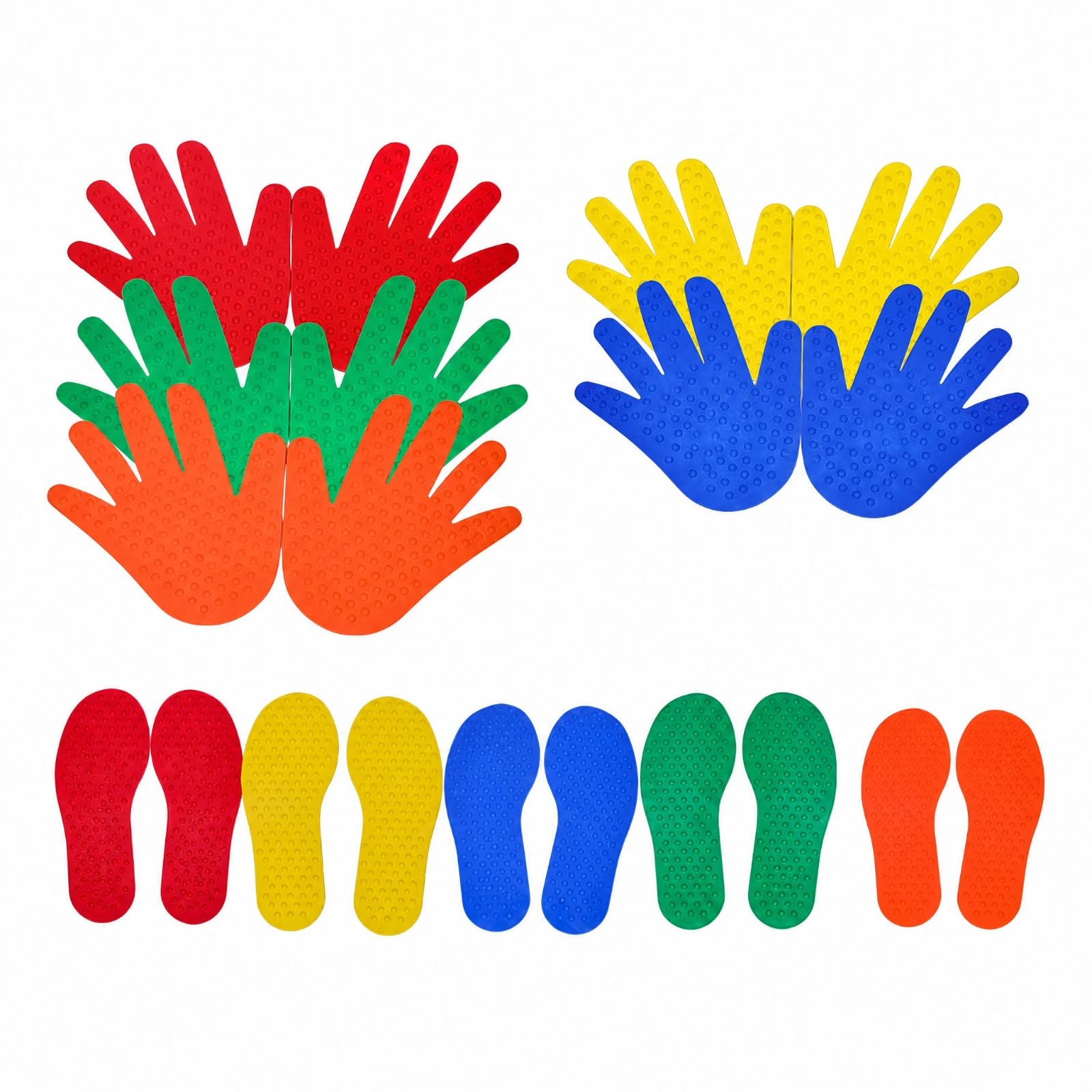 LOVIVER 20 Piezas Almohadillas con Forma Mano y Pie con Relieve Marca Táctil Mano y Pie Educativo Esterilla Sensorial para Niños, Juegos Al Libre