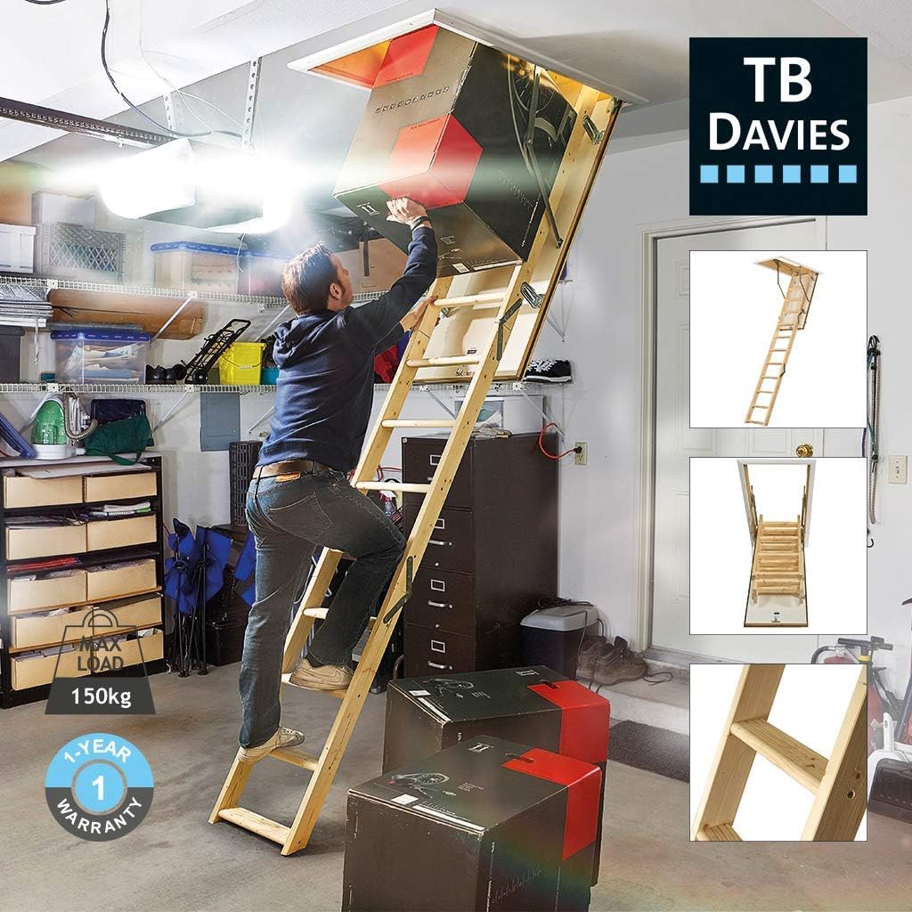 Laddaway EuroFold Escalier en bois escamotable avec trappe isolante Blanc — vue 4