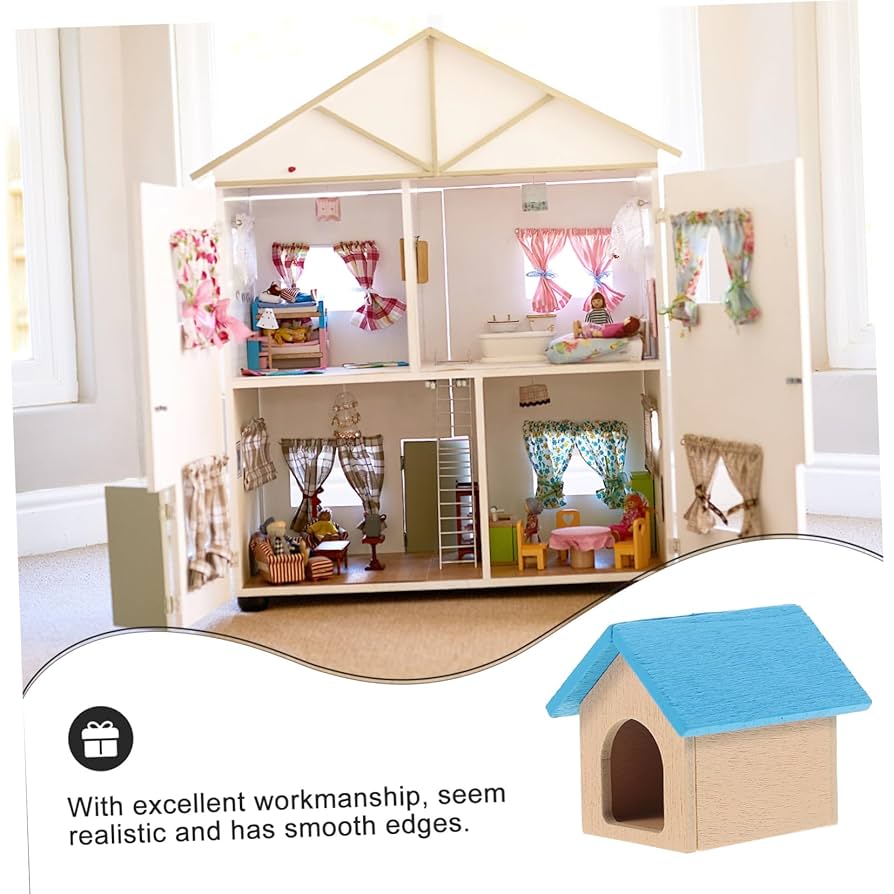 Amazon.co.jp: Generic ドールハウス犬小屋 木製犬小屋 小型犬